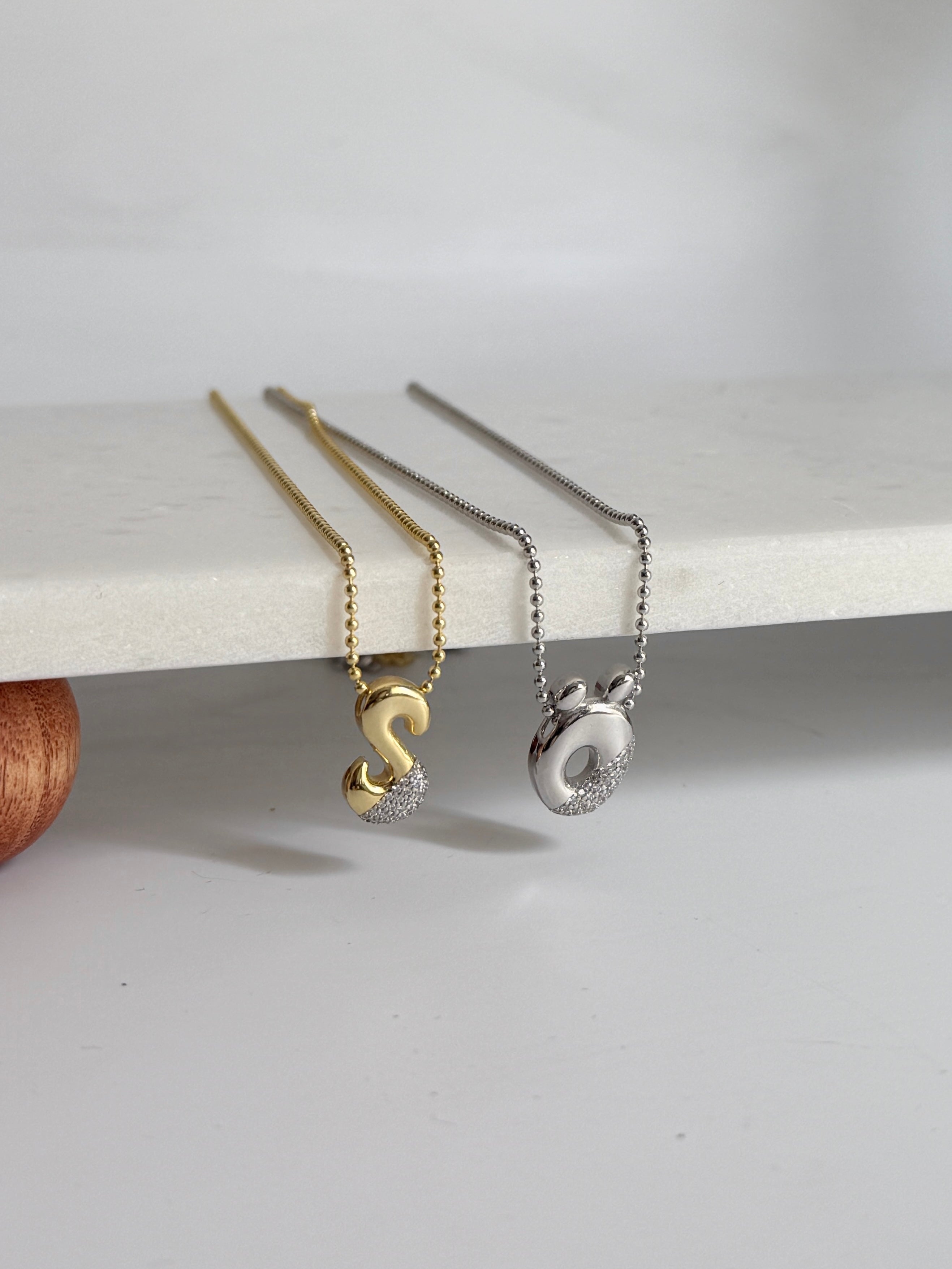 925 Ayar Gümüş Taşlı Mix Harf Kolye