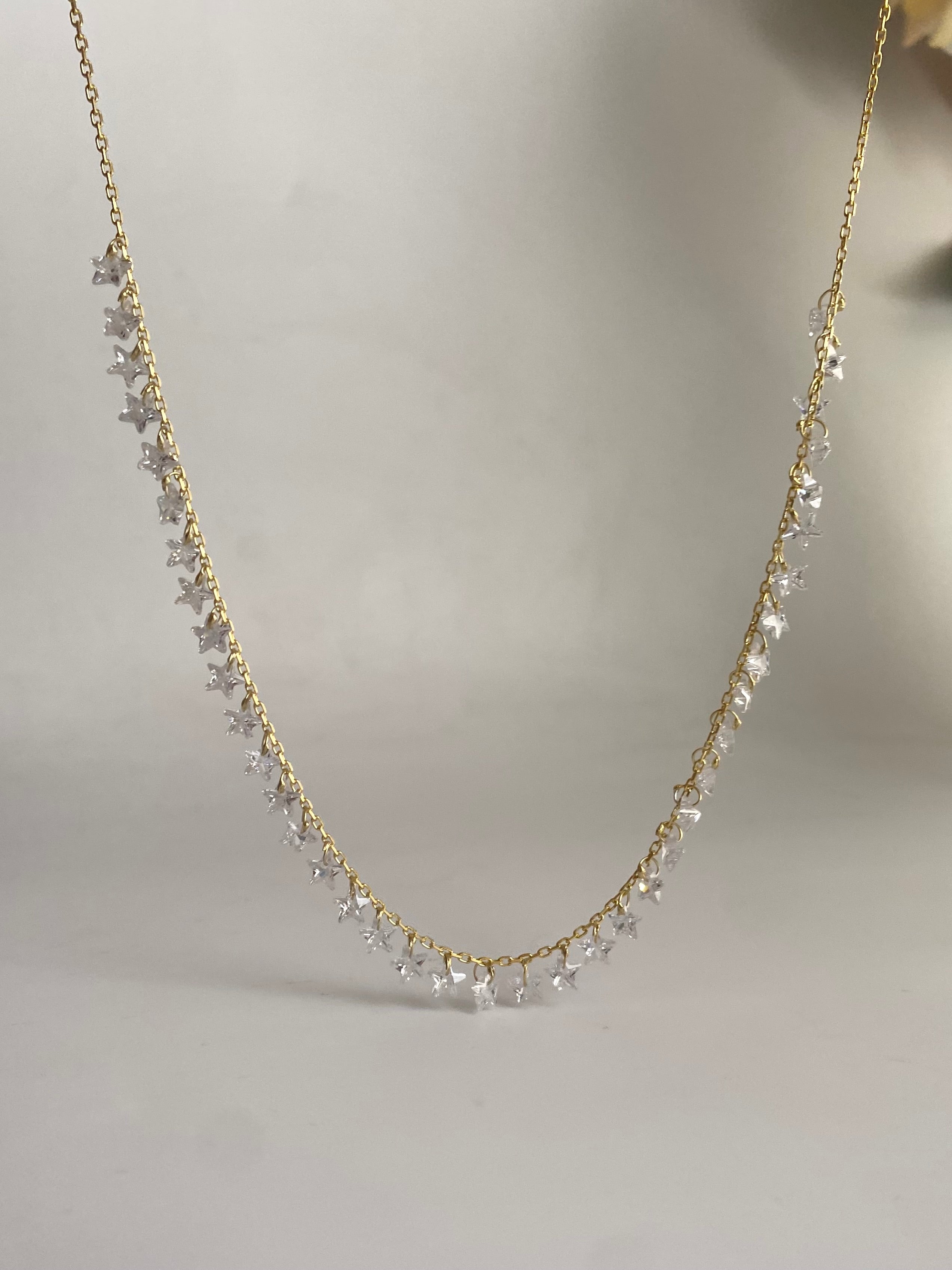 925 Gümüş Şeffaf Yıldız Charm Kolye