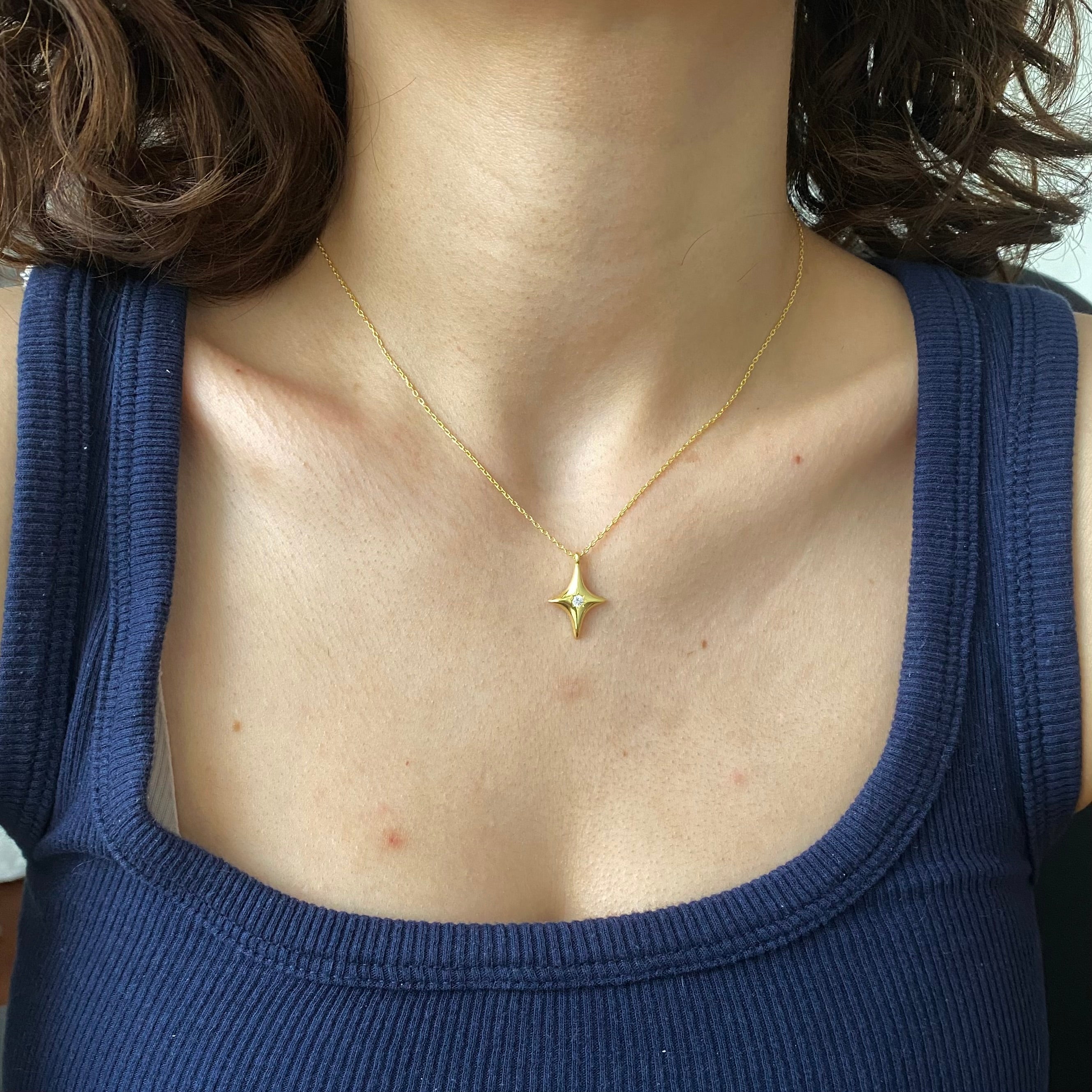 925 Gümüş Basic Kutup Yıldız Kolye