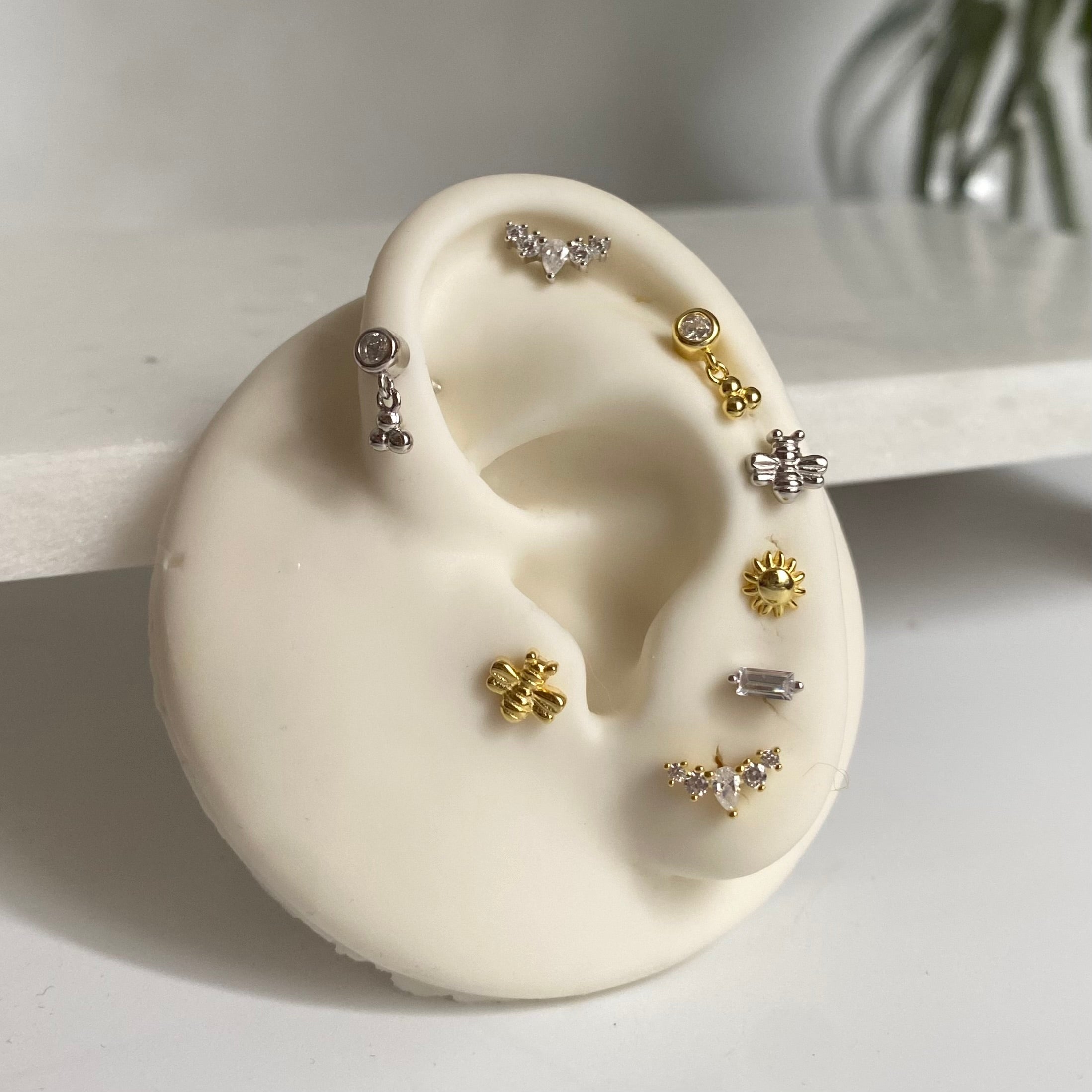 925 Gümüş Taşsız Arı Piercing (tek adet)