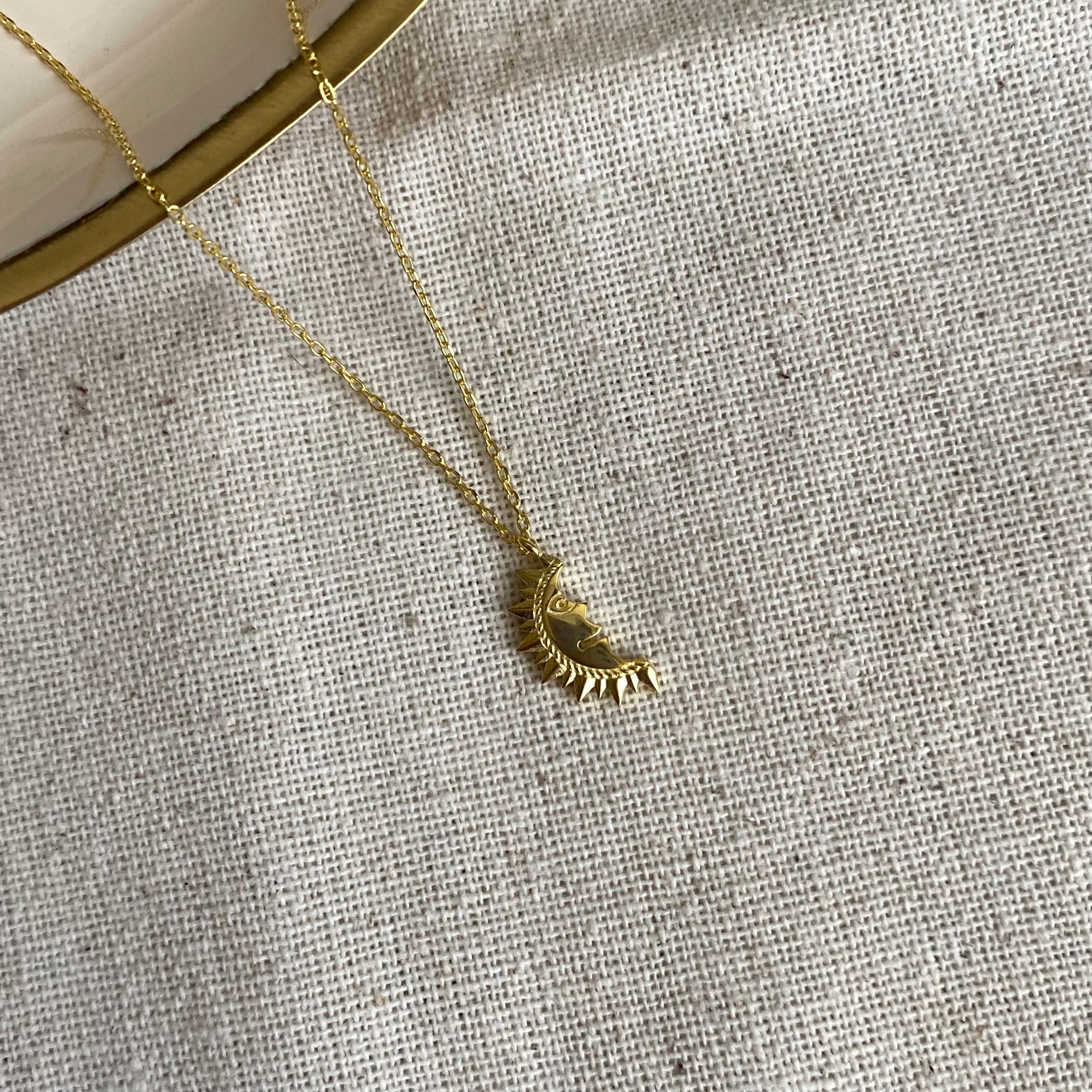 925 Ayar Güneş | Yarım Güneş Kolye