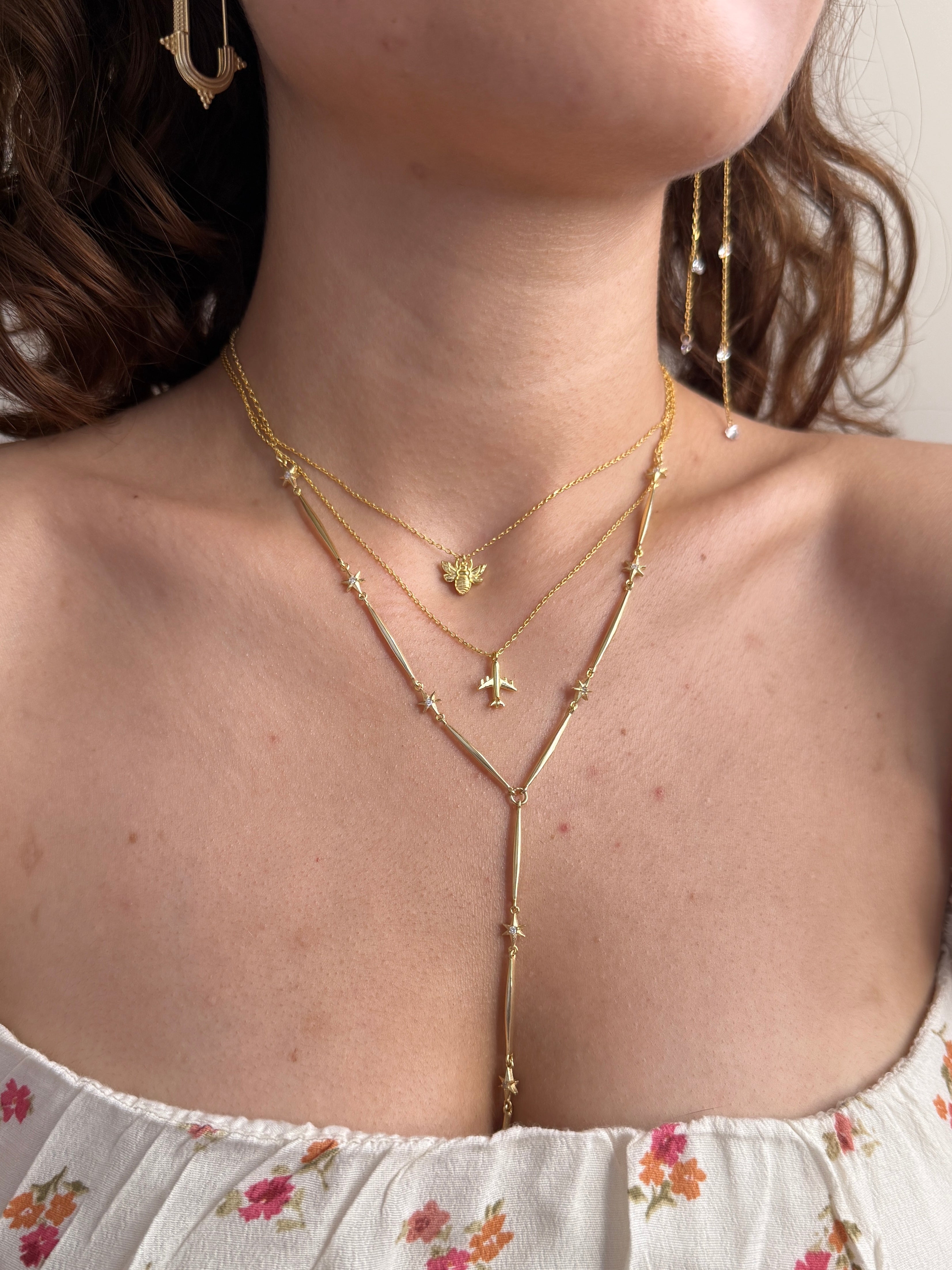 925 Gümüş Taşsız Arı Kolye