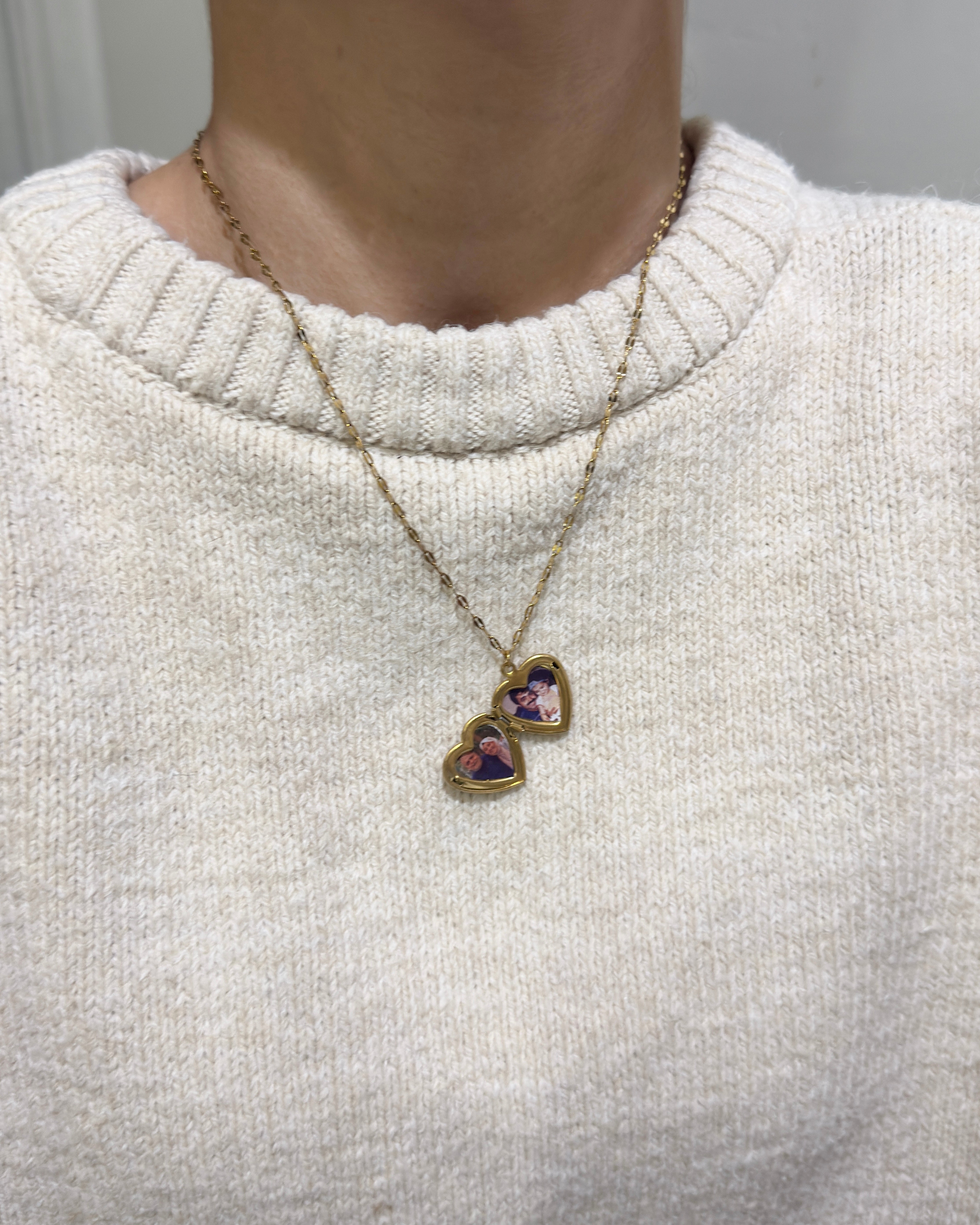 Çelik | Resimli Kalp Anı Kolyesi