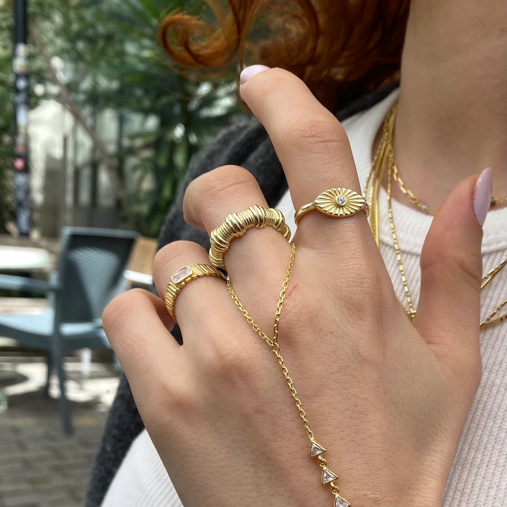 925 Ayar Gümüş | Kare Taşlı Serçe Parmak Yüzüğü / Yüzük