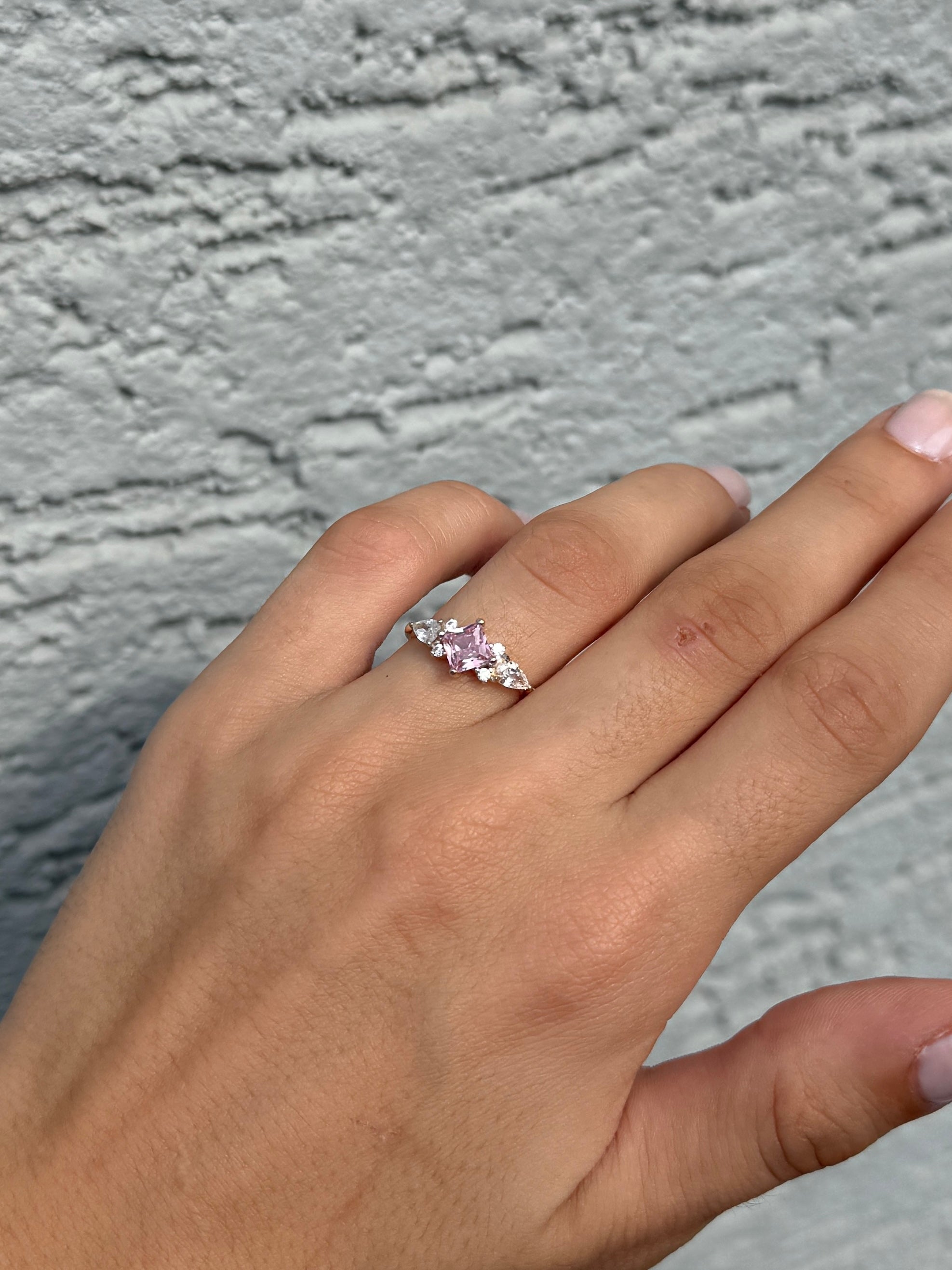 925 | Toz Pembe Tektaş Yüzük