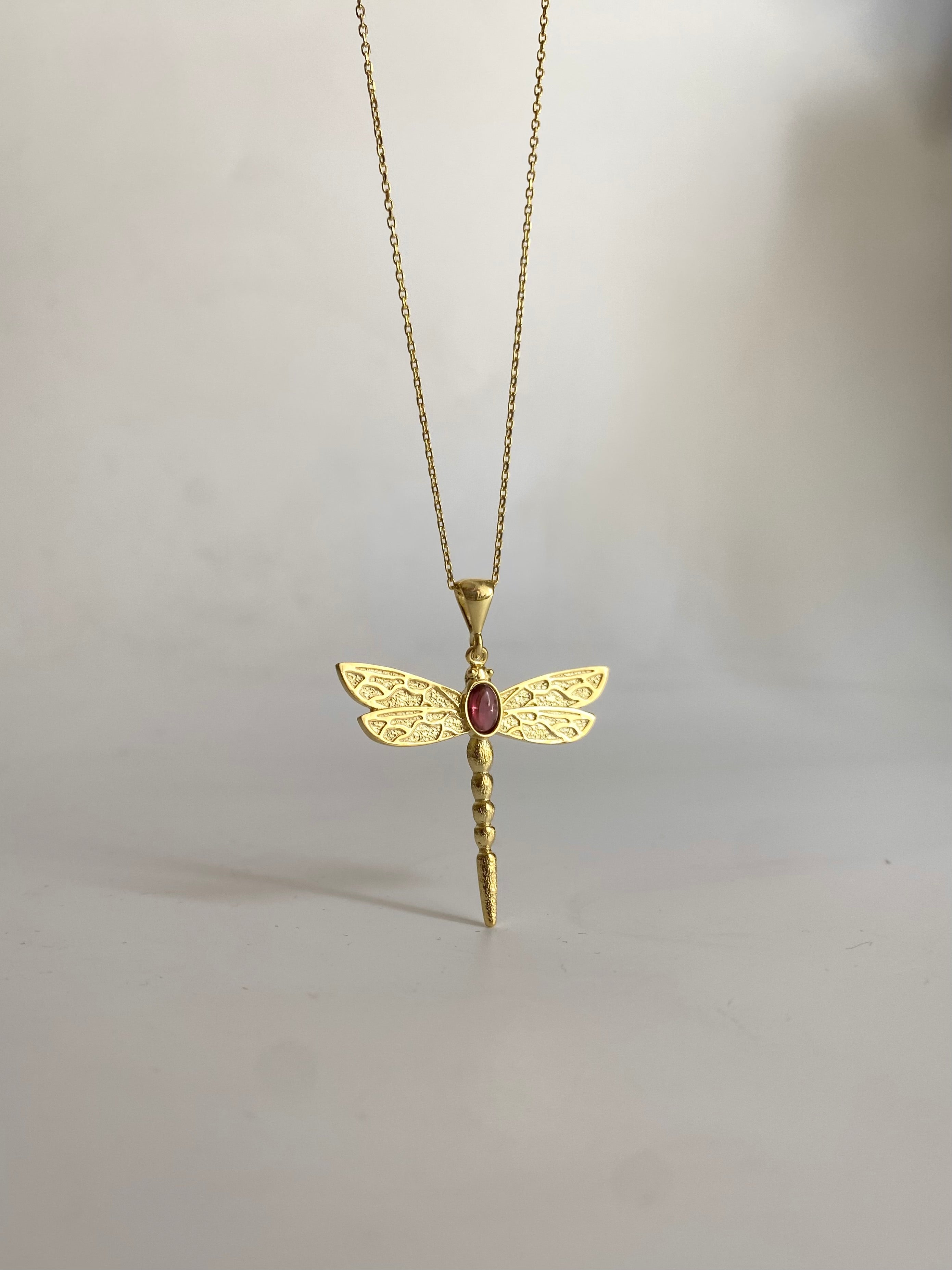 925 Gümüş Lal Taşlı Yusufçuk Kolye