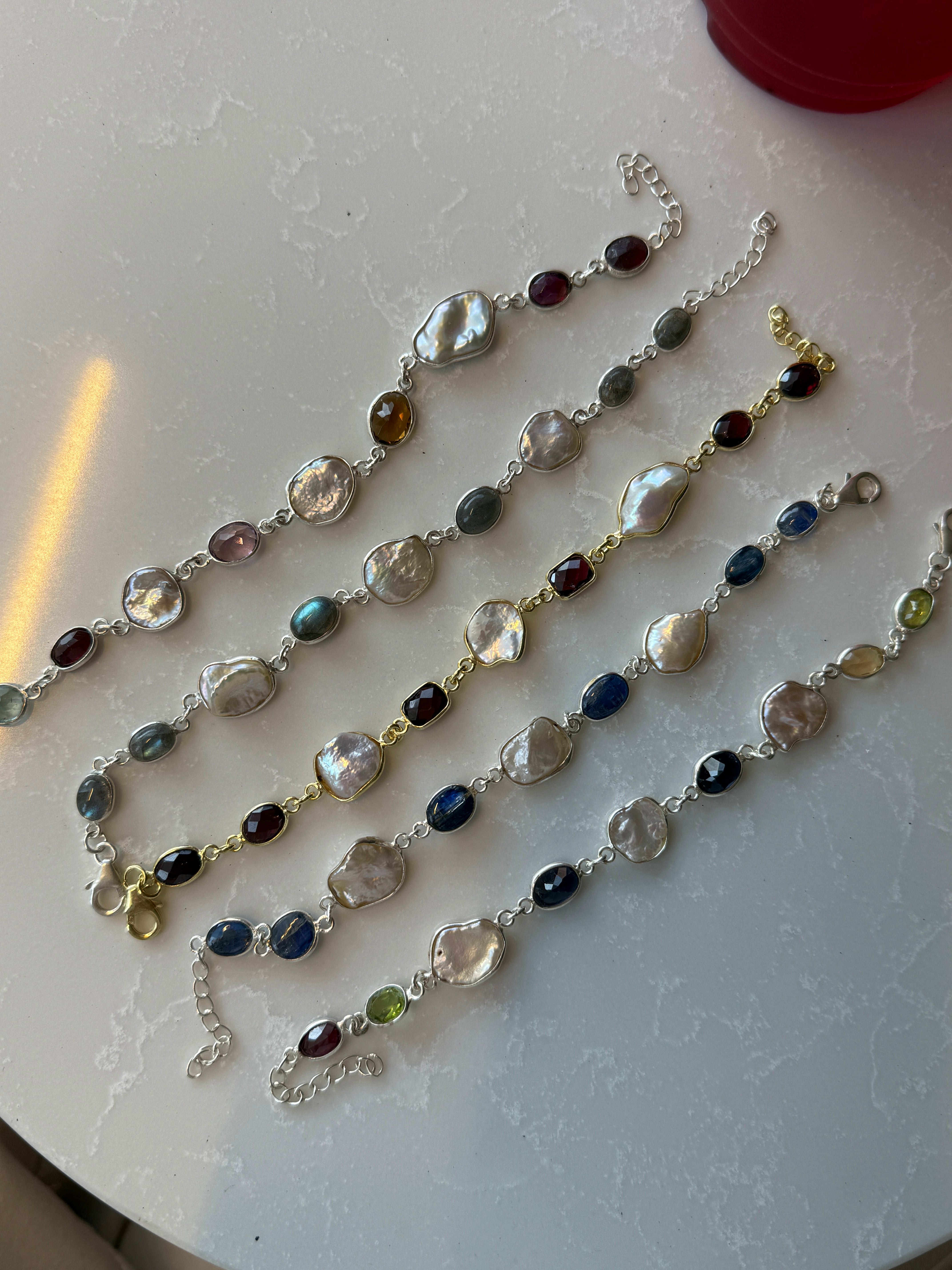 925 Gümüş Tasarım Doğaltaş Bileklik