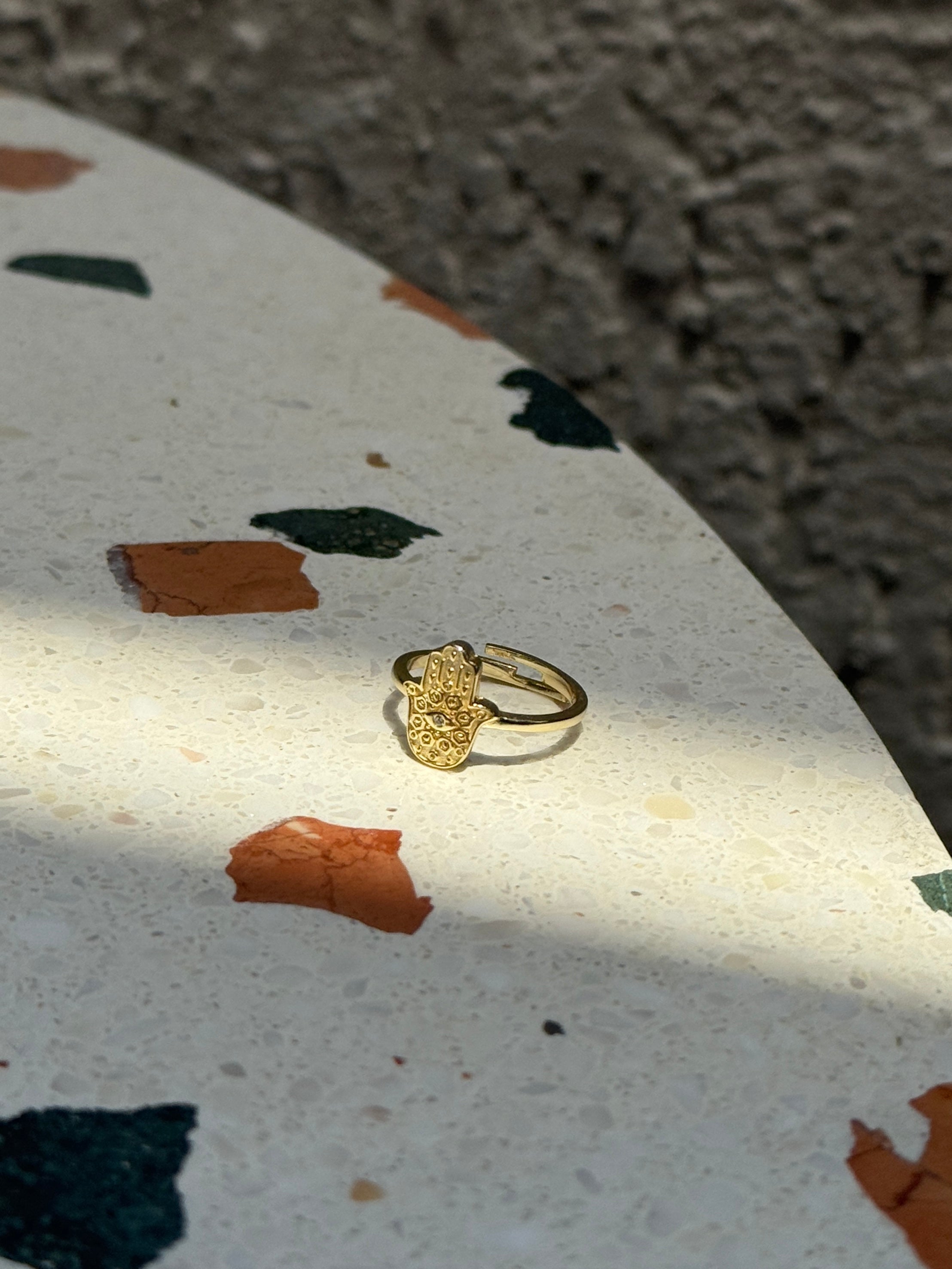 925 Gümüş Etnik Hamsa Yüzük