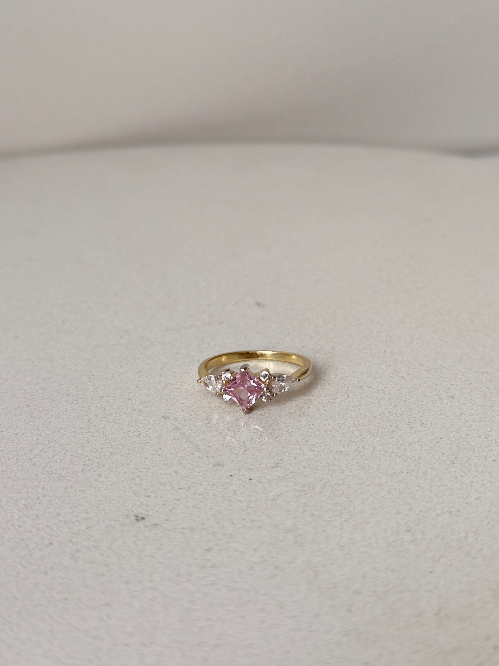 925 | Toz Pembe Tektaş Yüzük