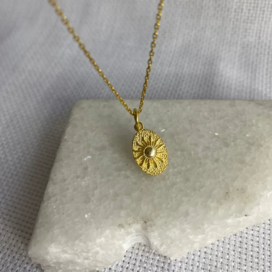 925 Ayar Gümüş | Plaka Mini Güneş Kolye