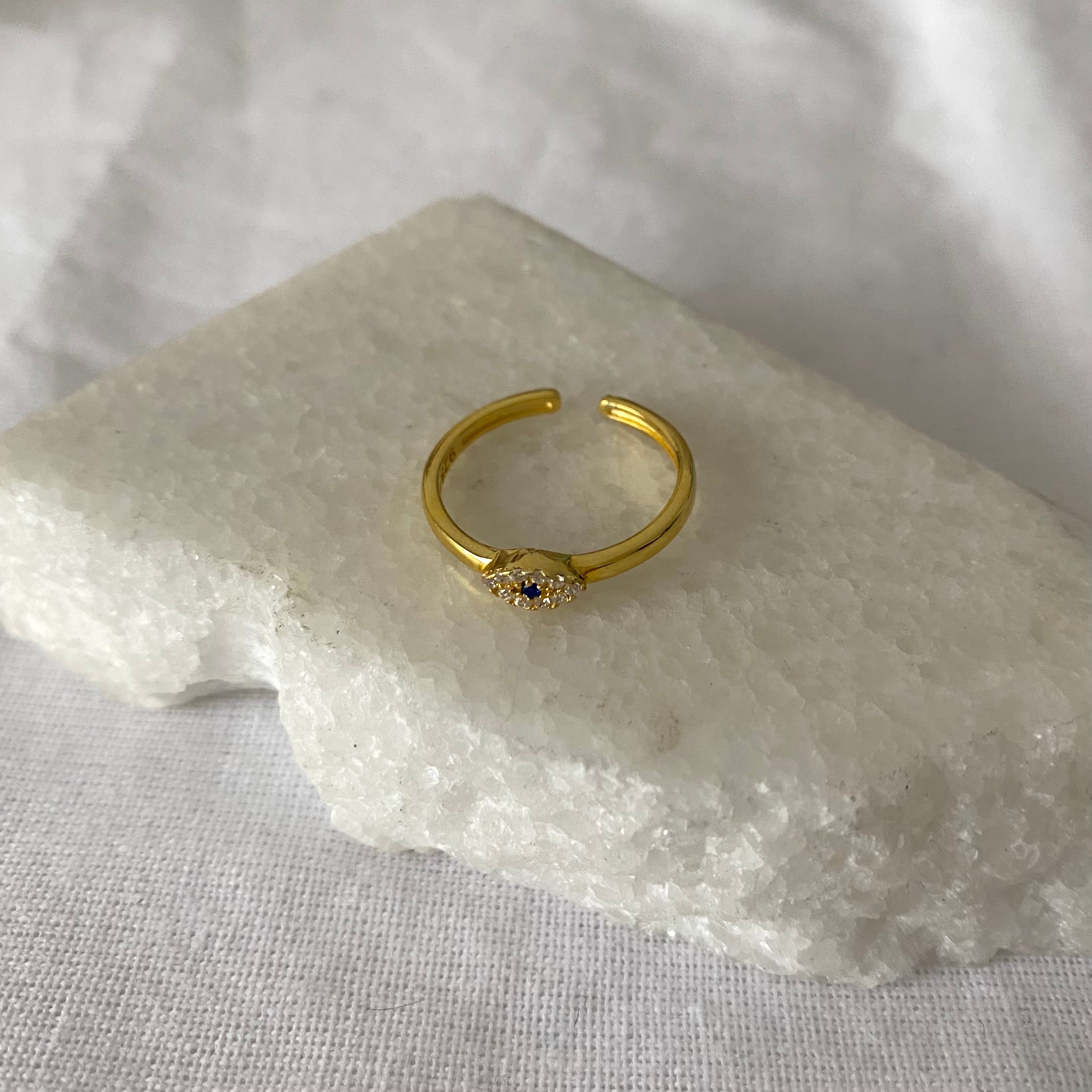 925 Ayar Gümüş | Minimal Nazar Yüzük