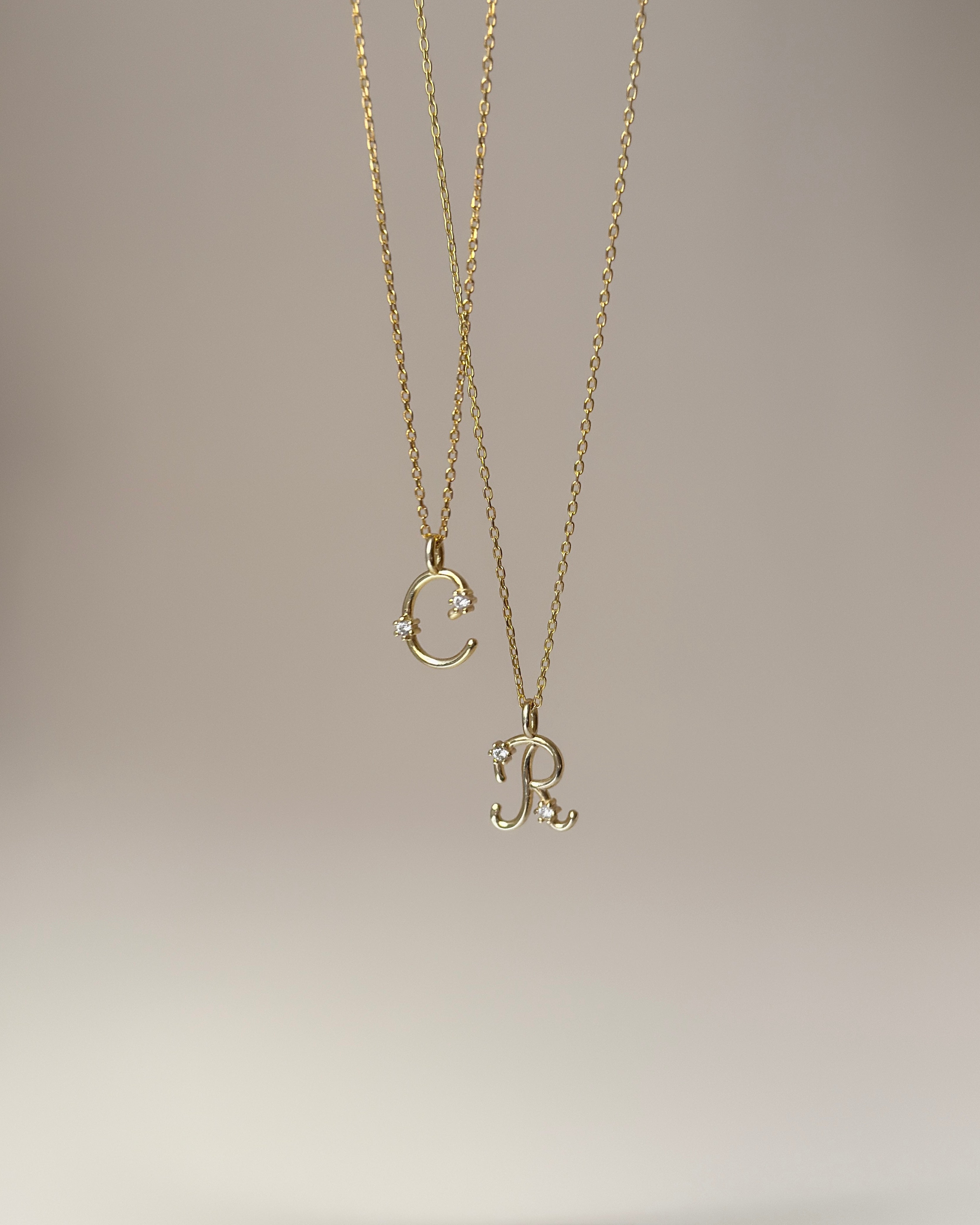 925 | Mini Taş Tasarım Harf Kolye