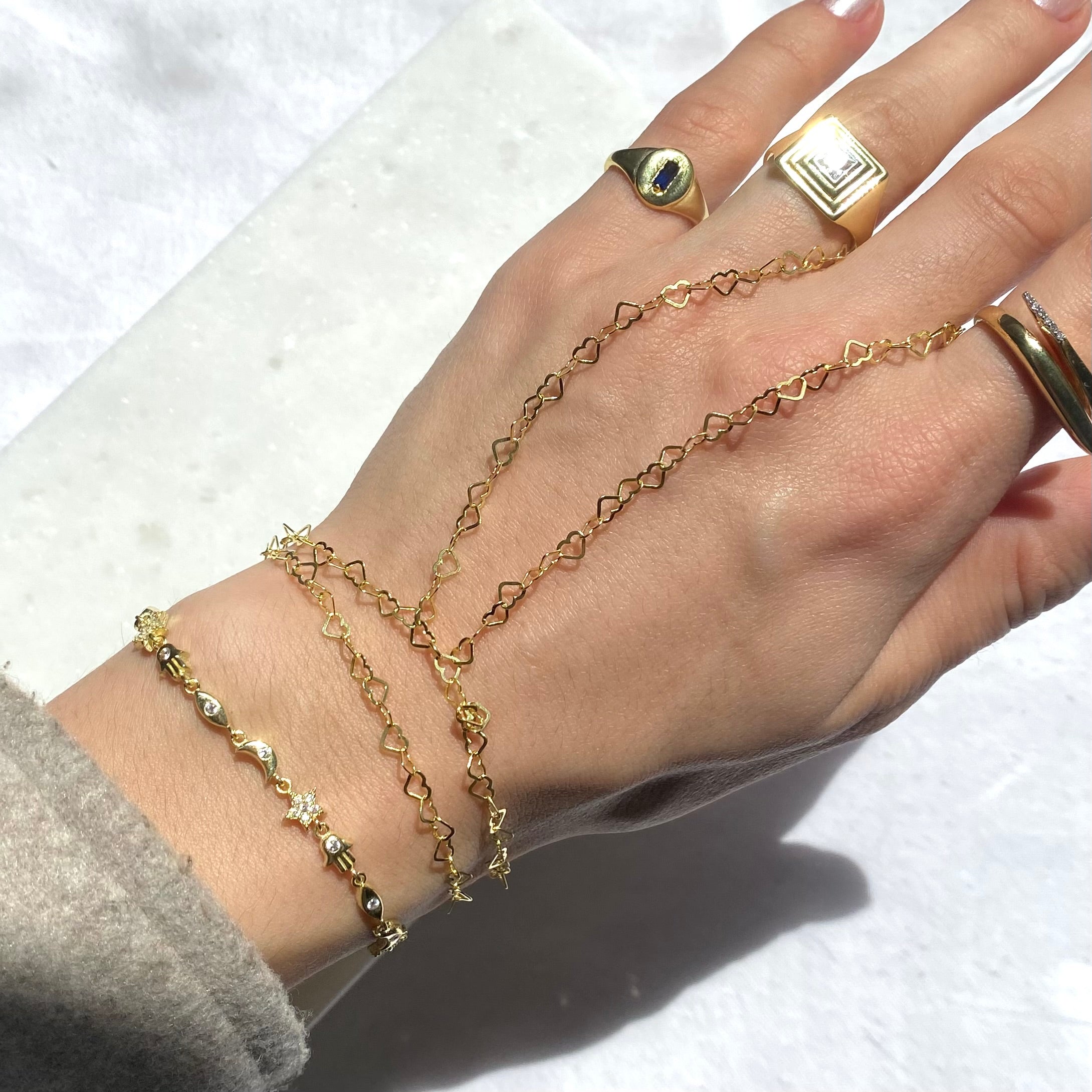 925 Gümüş Kalpli Zincir Şahmeran