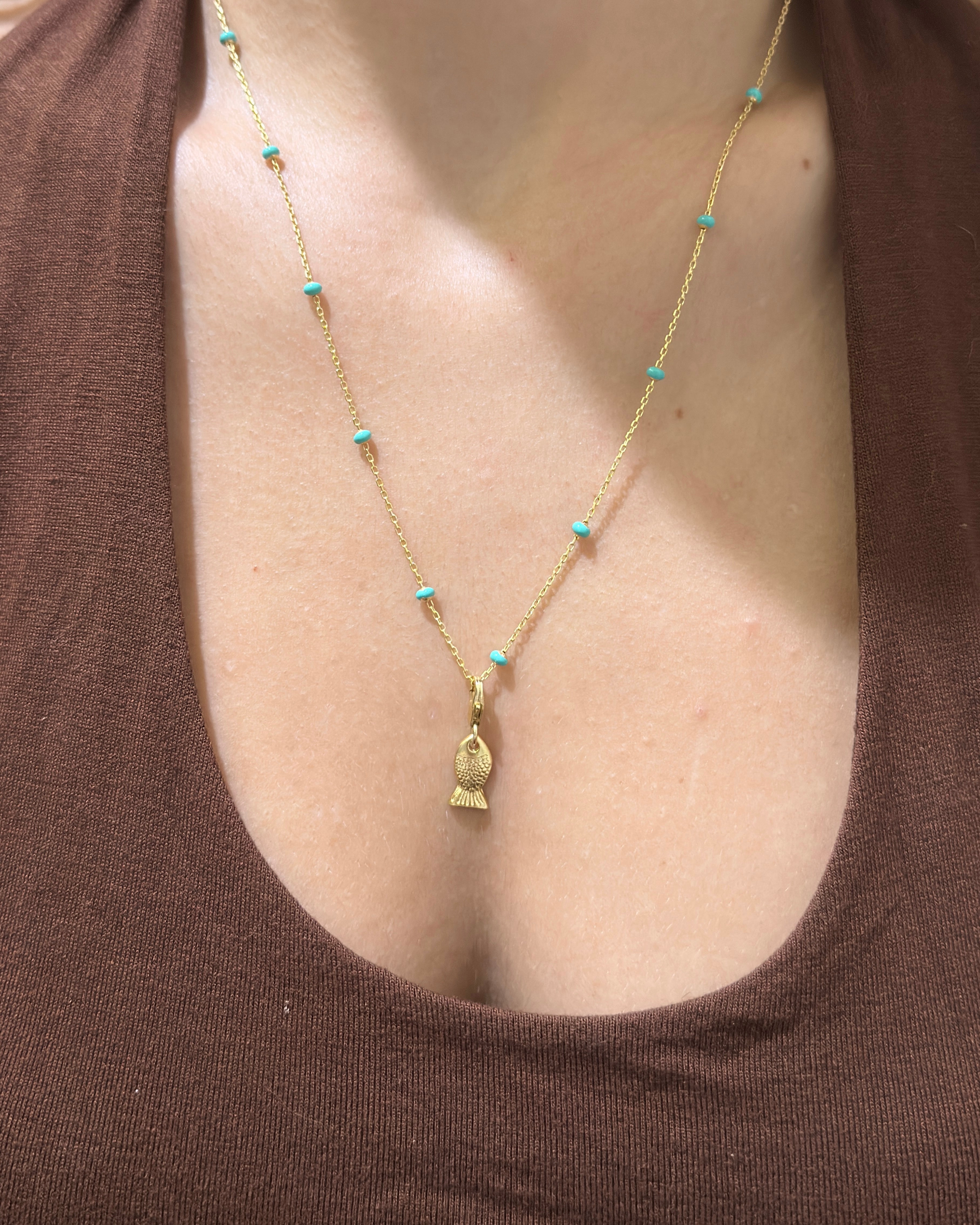 925 | Mineli Zincirde Şans Balığı Kolye