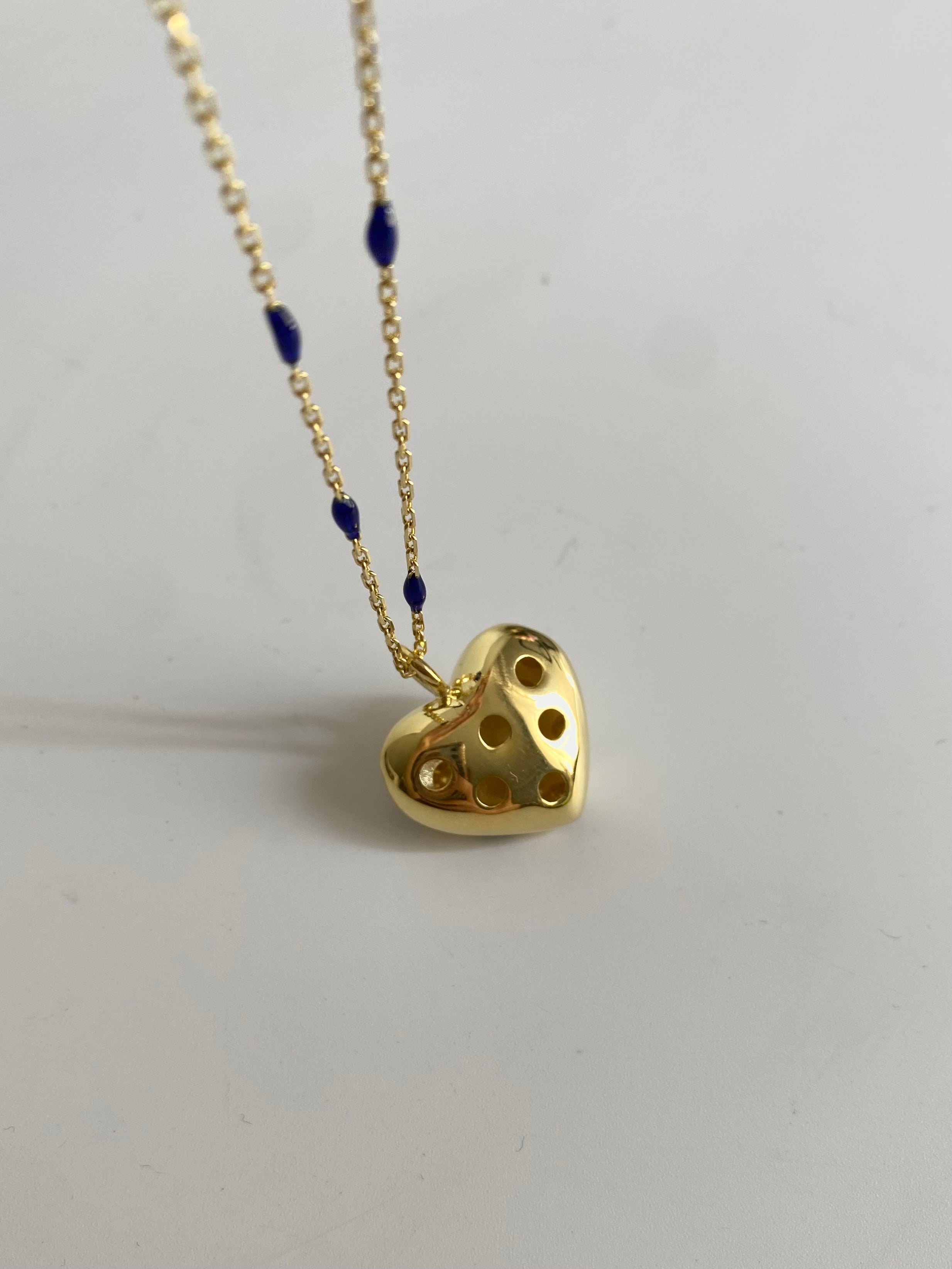 925 Gümüş Bombe Kalp Nazar Kolye