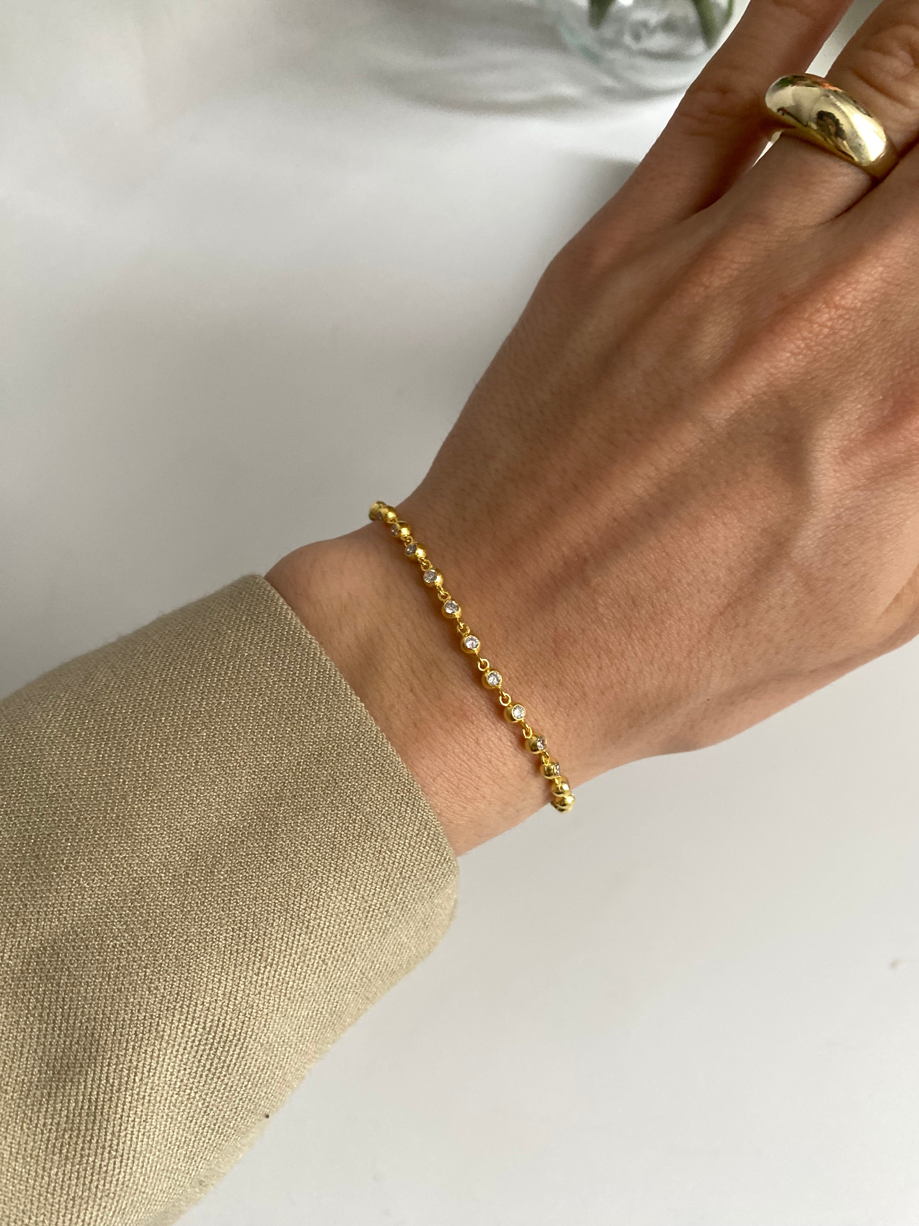 925 Gümüş Yuvarlak Taş Bileklik