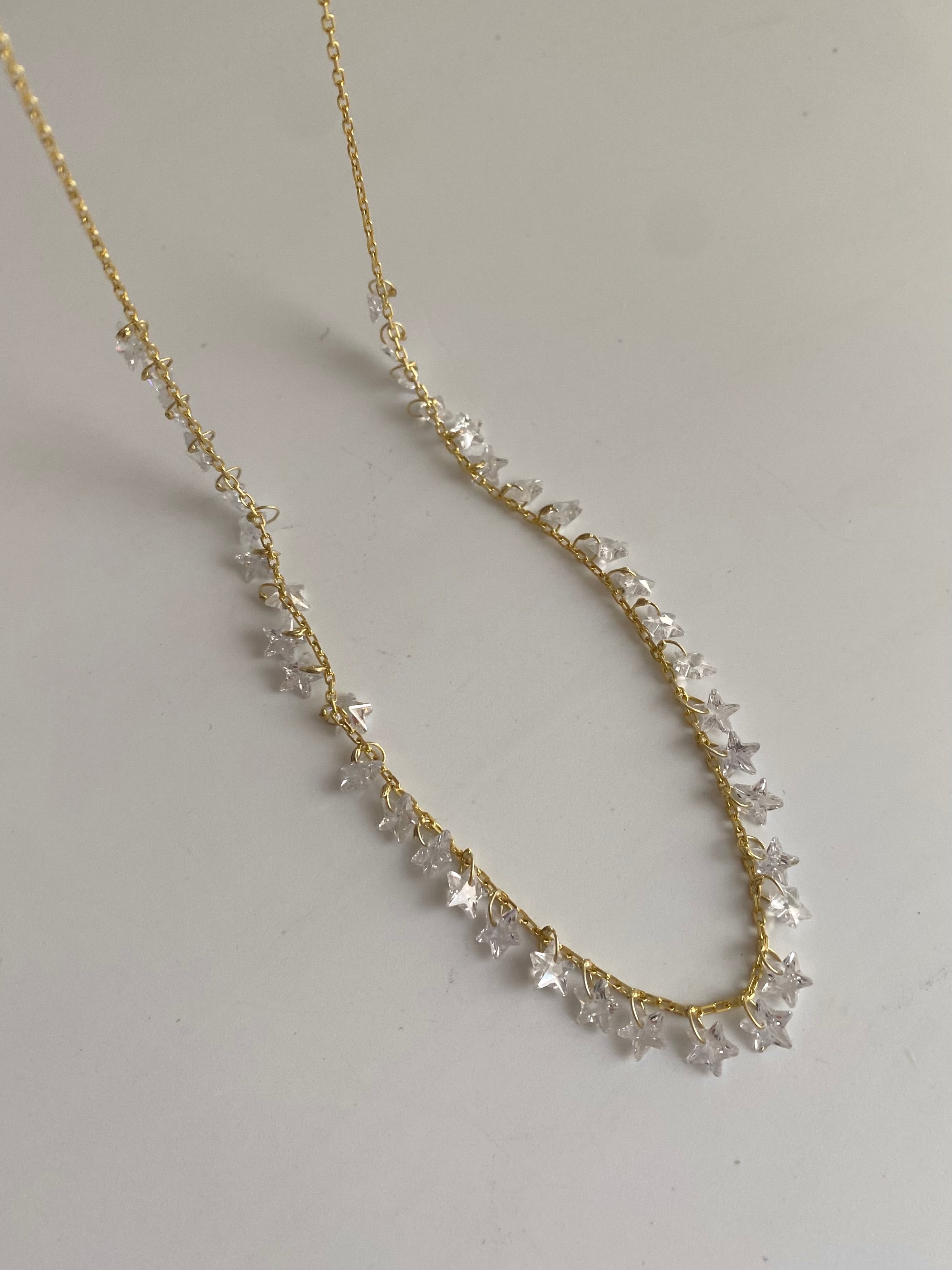 925 Gümüş Şeffaf Yıldız Charm Kolye