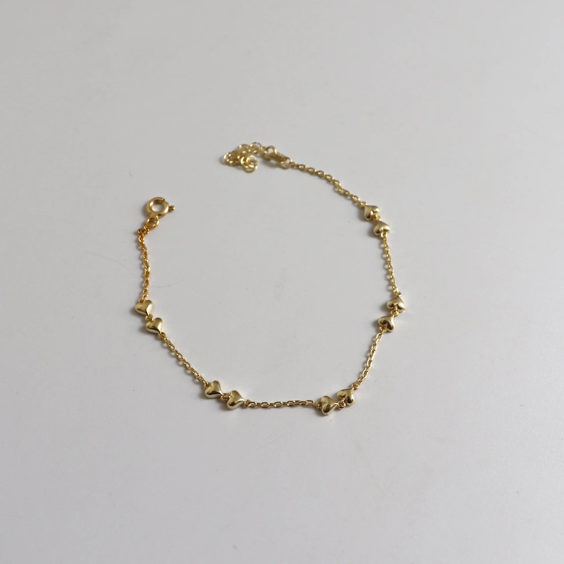 925 Ayar Gümüş Minik Sıralı Kalp Bileklik