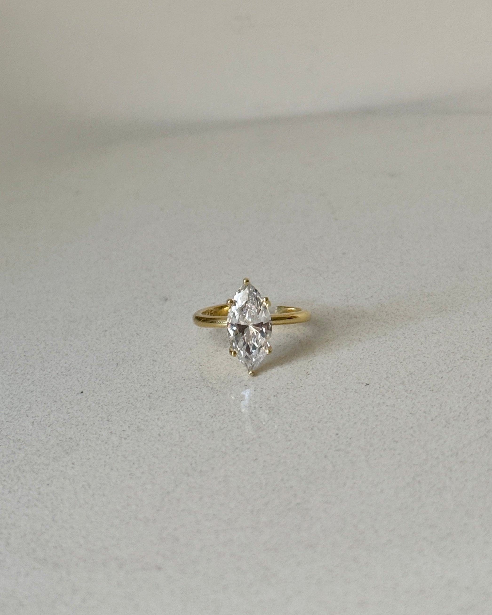 925 | Klasik Markiz Tektaş Yüzük / Ayarlanabilir Ölçü