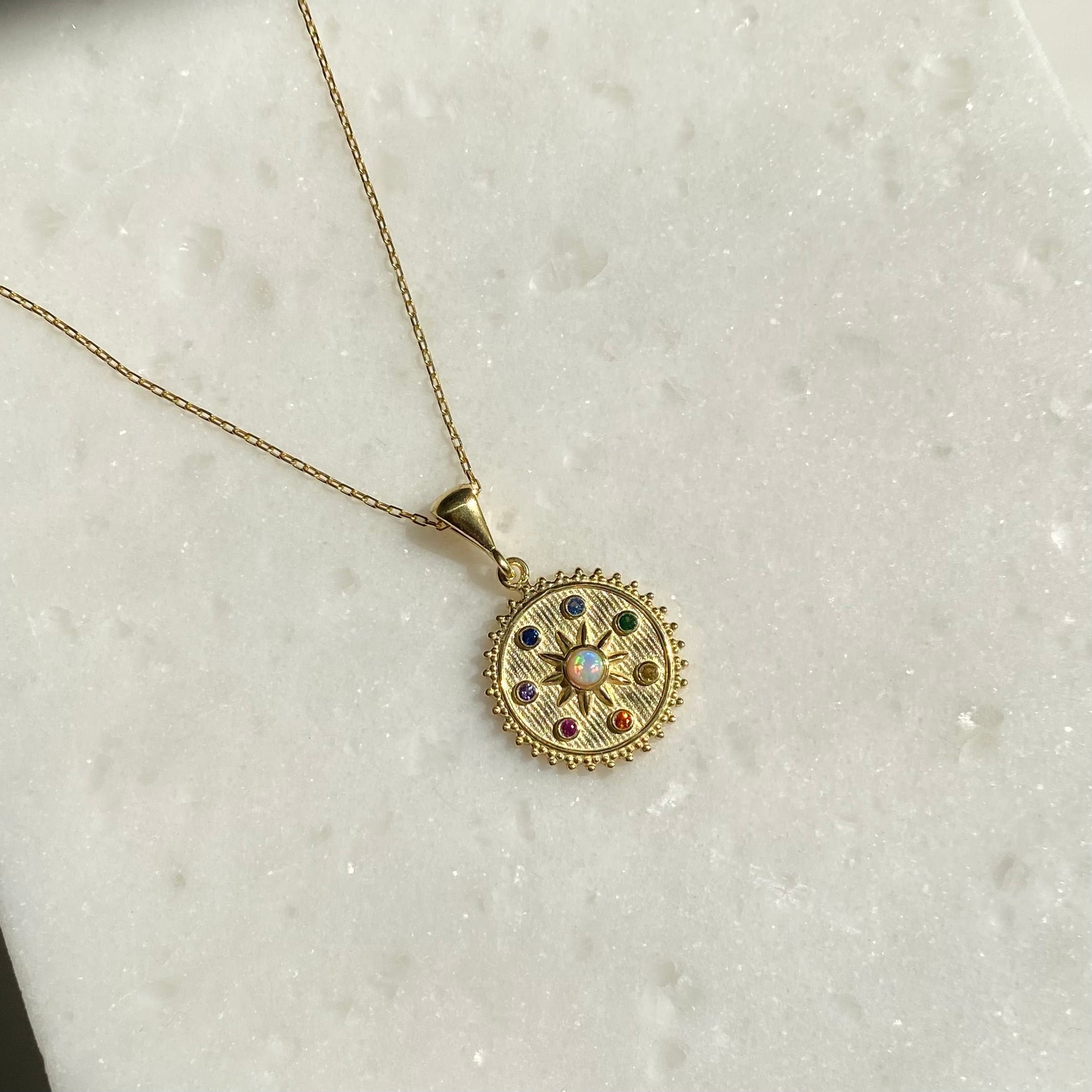 925 Gümüş Çakra Opal Kolye