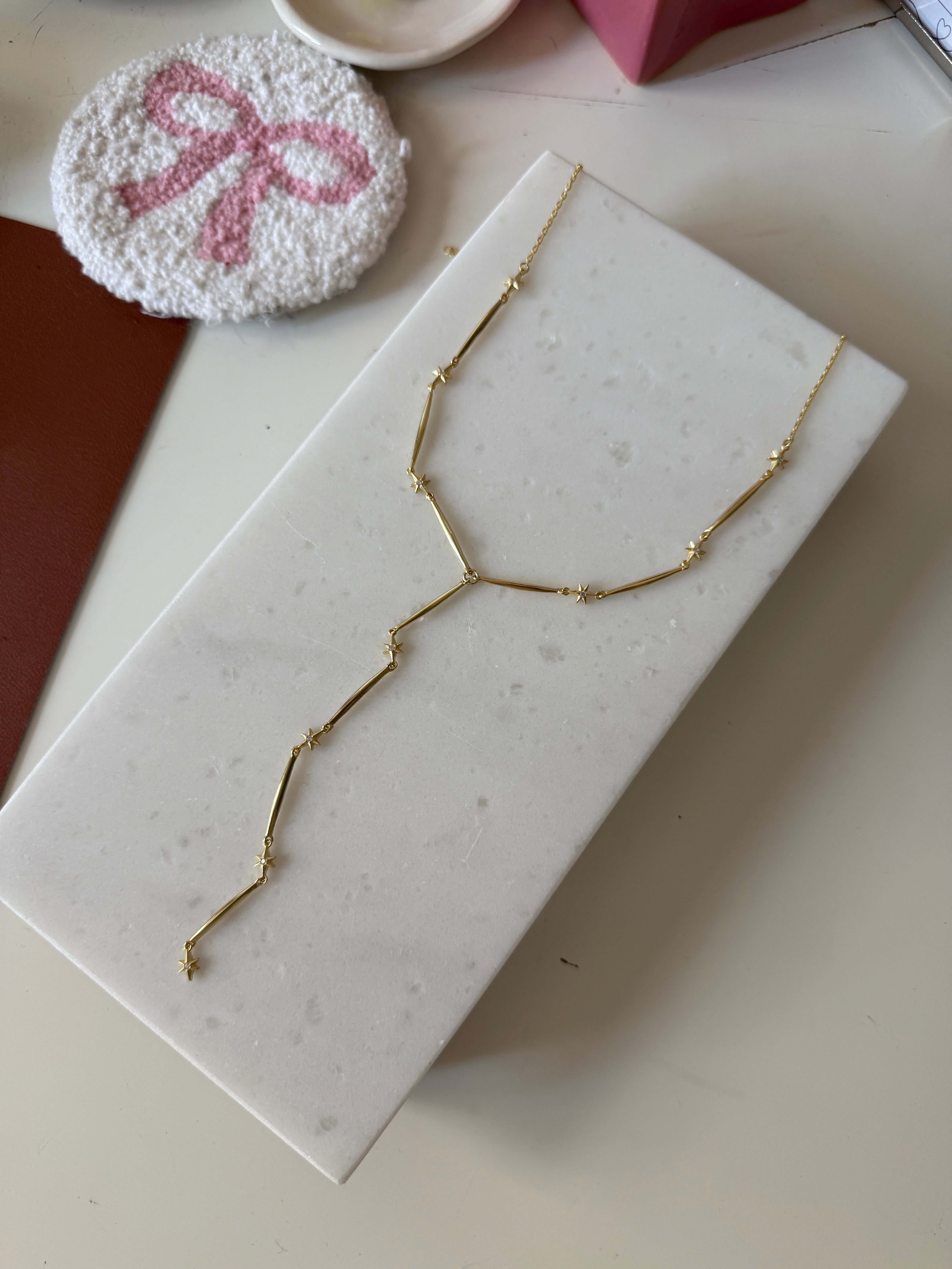 925 Gümüş Yıldız Çubuk Y Kolye