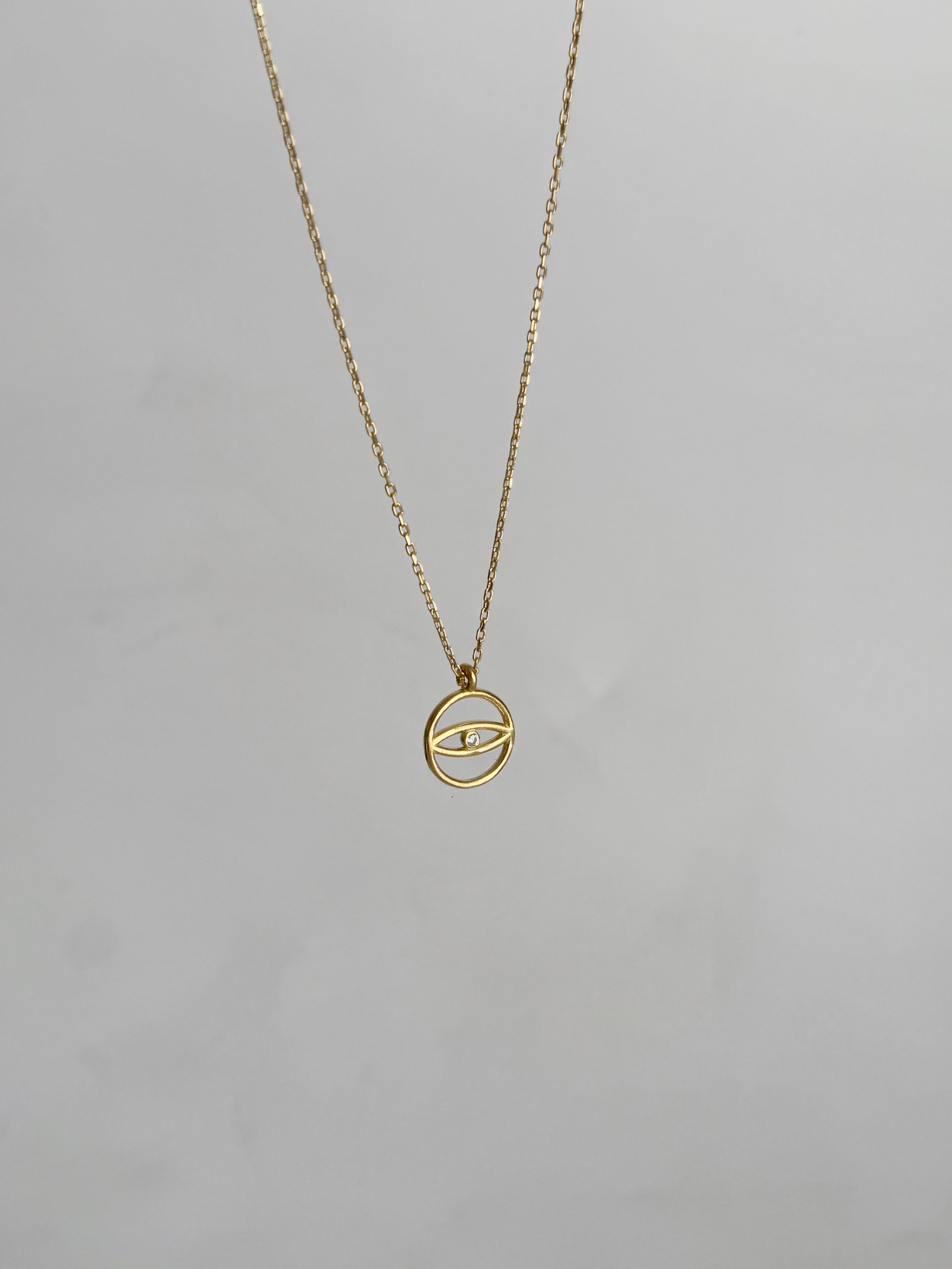 925 Ayar Gümüş Mini Taş Detay Göz Kolye