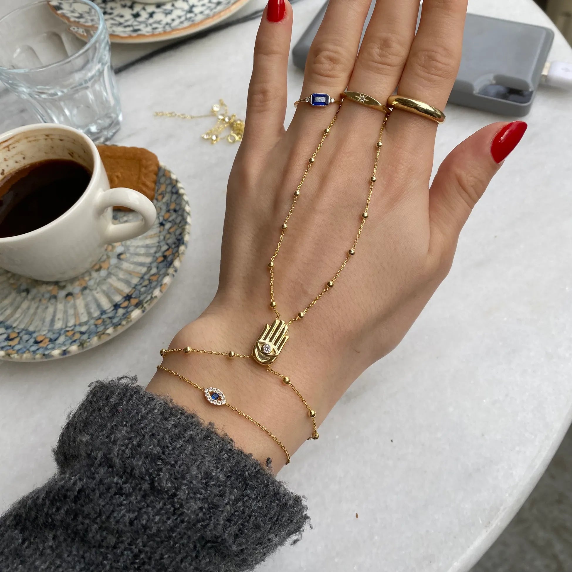 925 Ayar Gümüş | Top Zincirde Hamsa Şahmeran