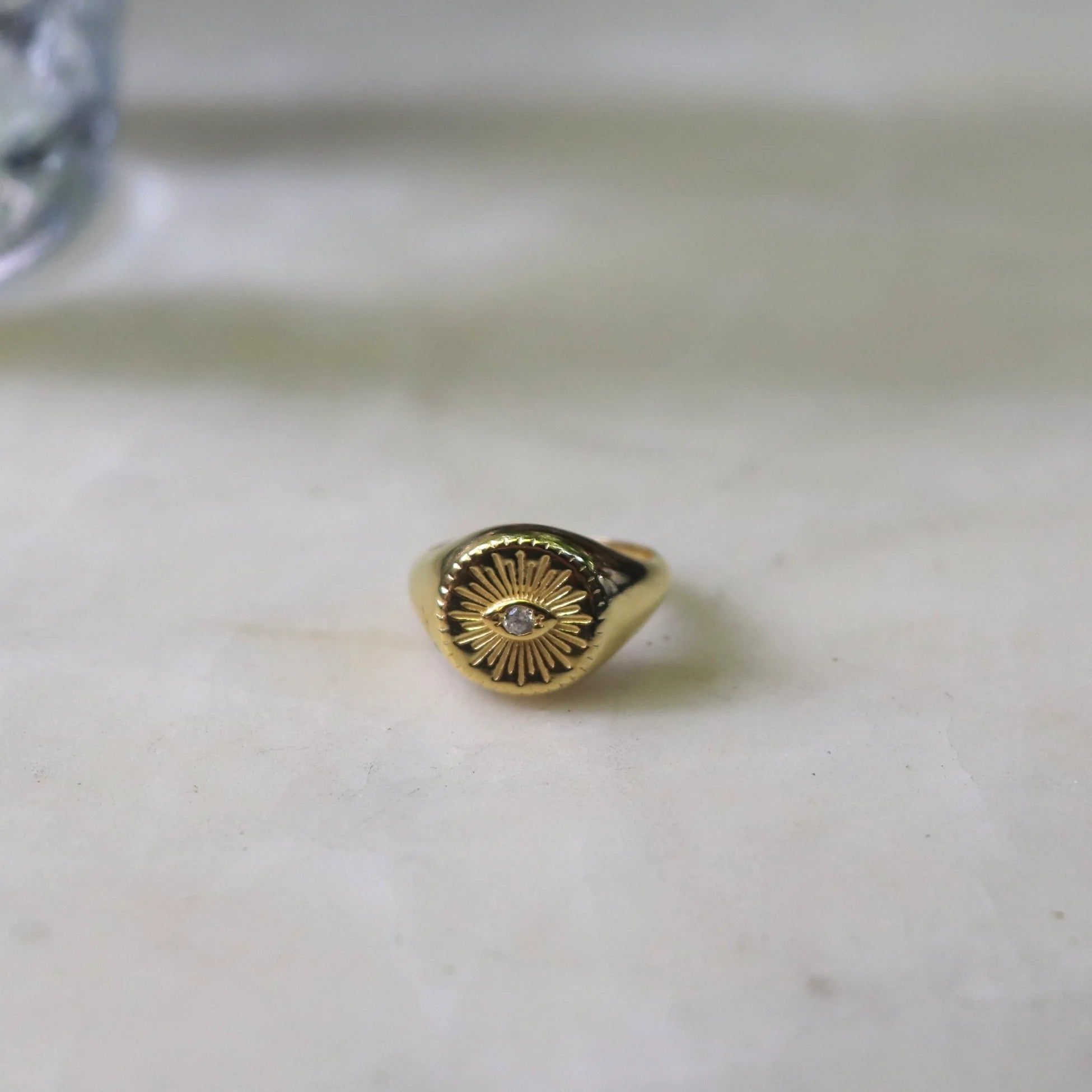 925 Ayar Gümüş Yuvarlak Göz Serçe Parmak Yüzüğü