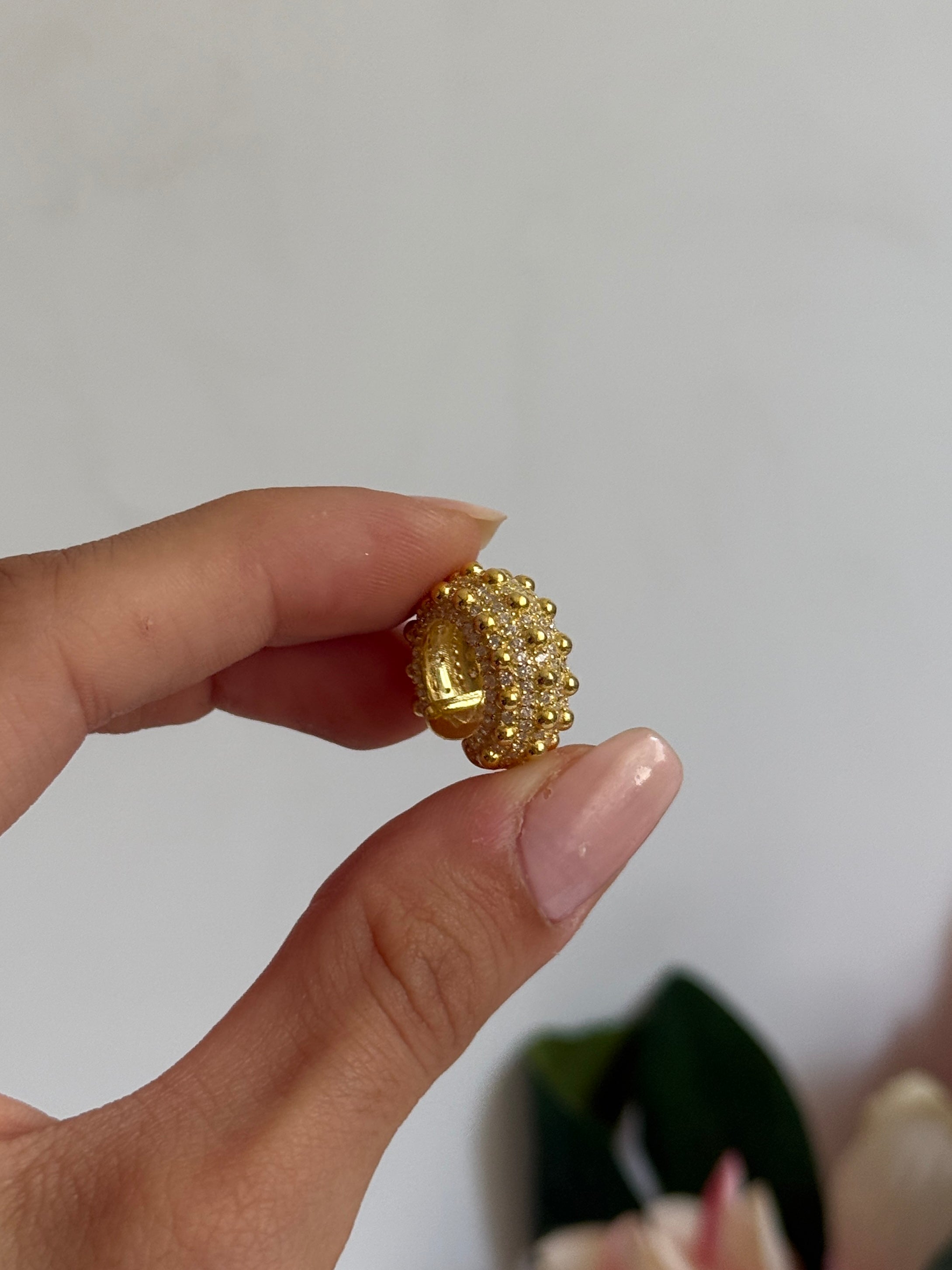 925 Gümüş Taşlı Kalın Earcuff