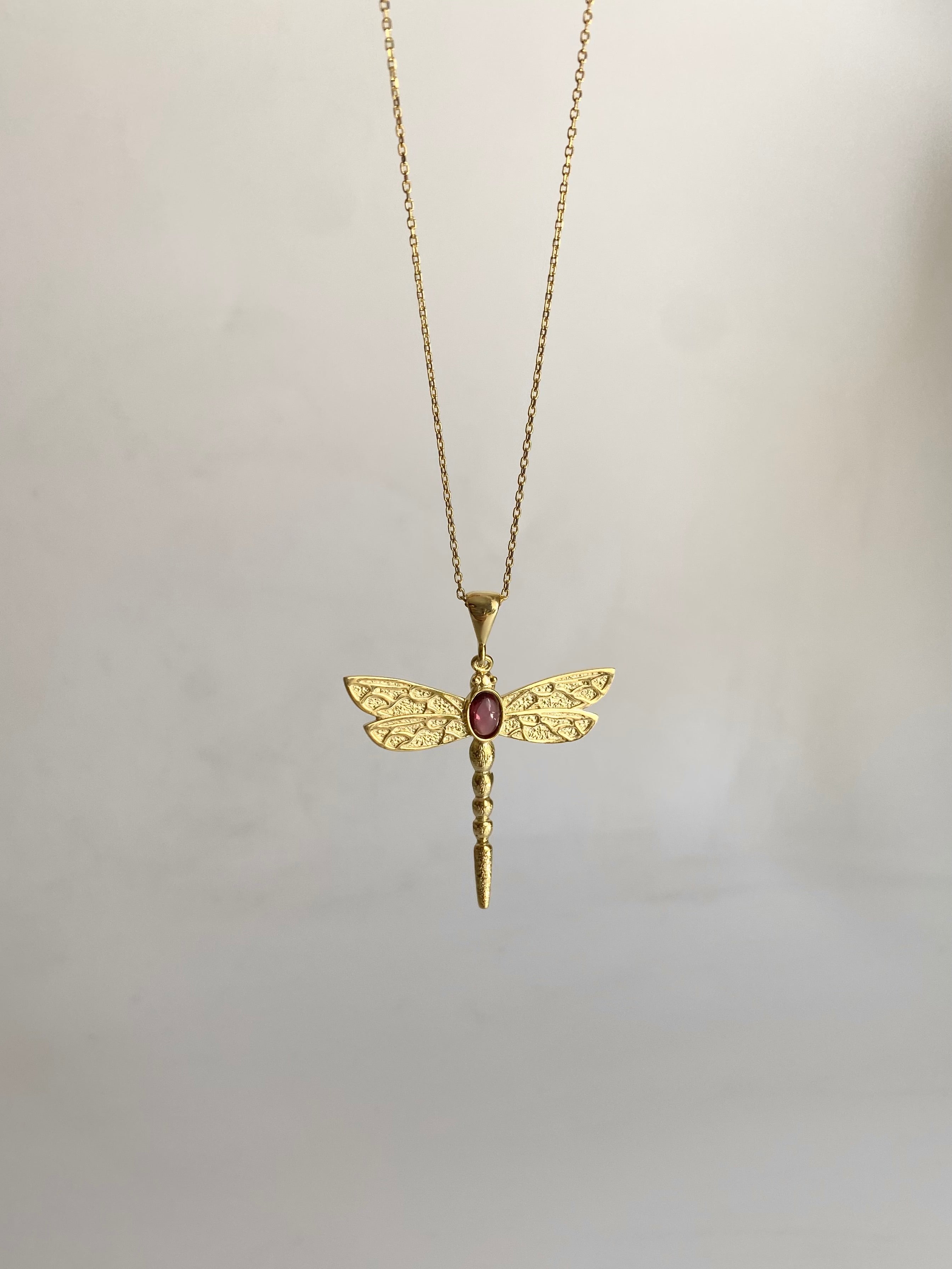 925 Gümüş Lal Taşlı Yusufçuk Kolye