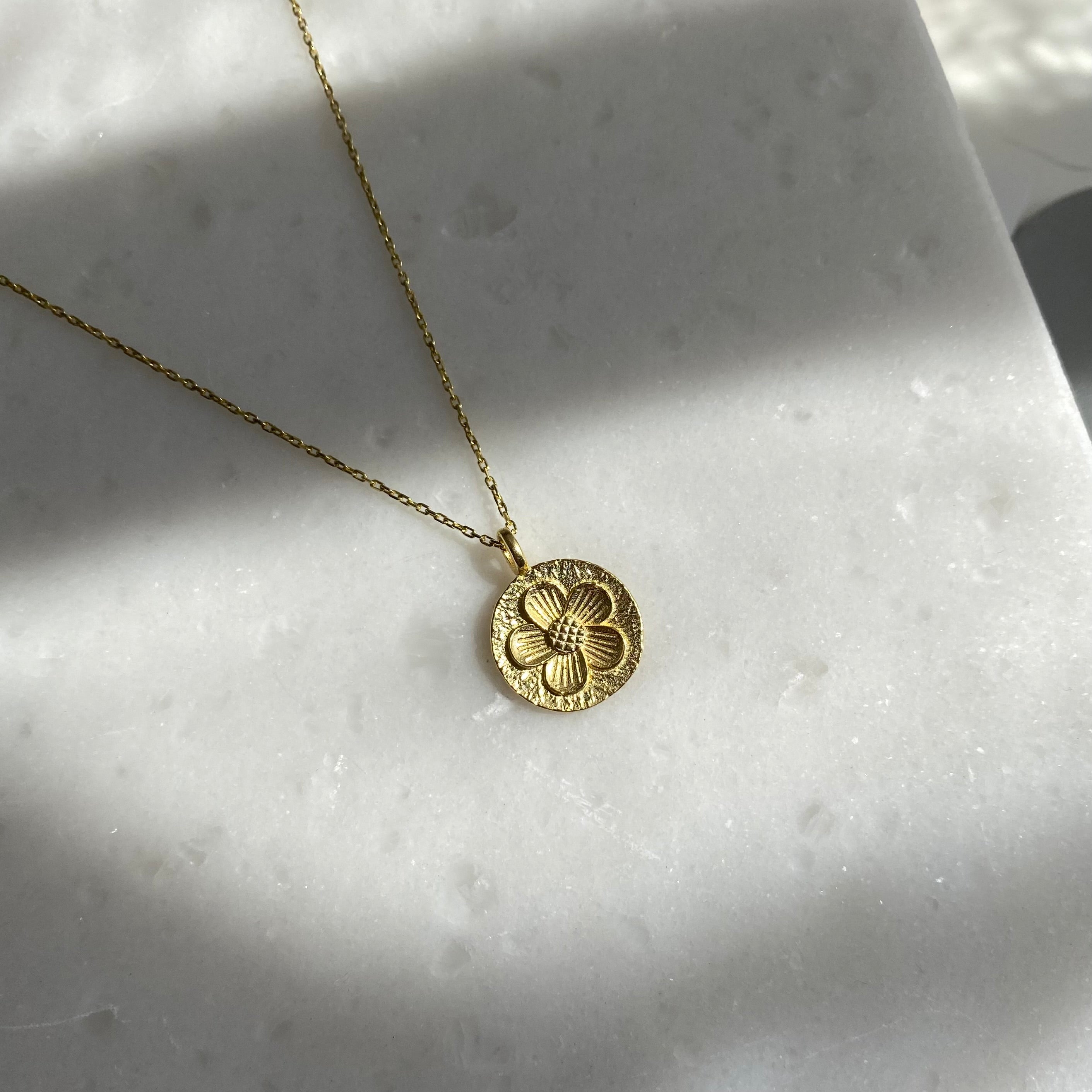 925 Gümüş Vintage Çiçek Kolye