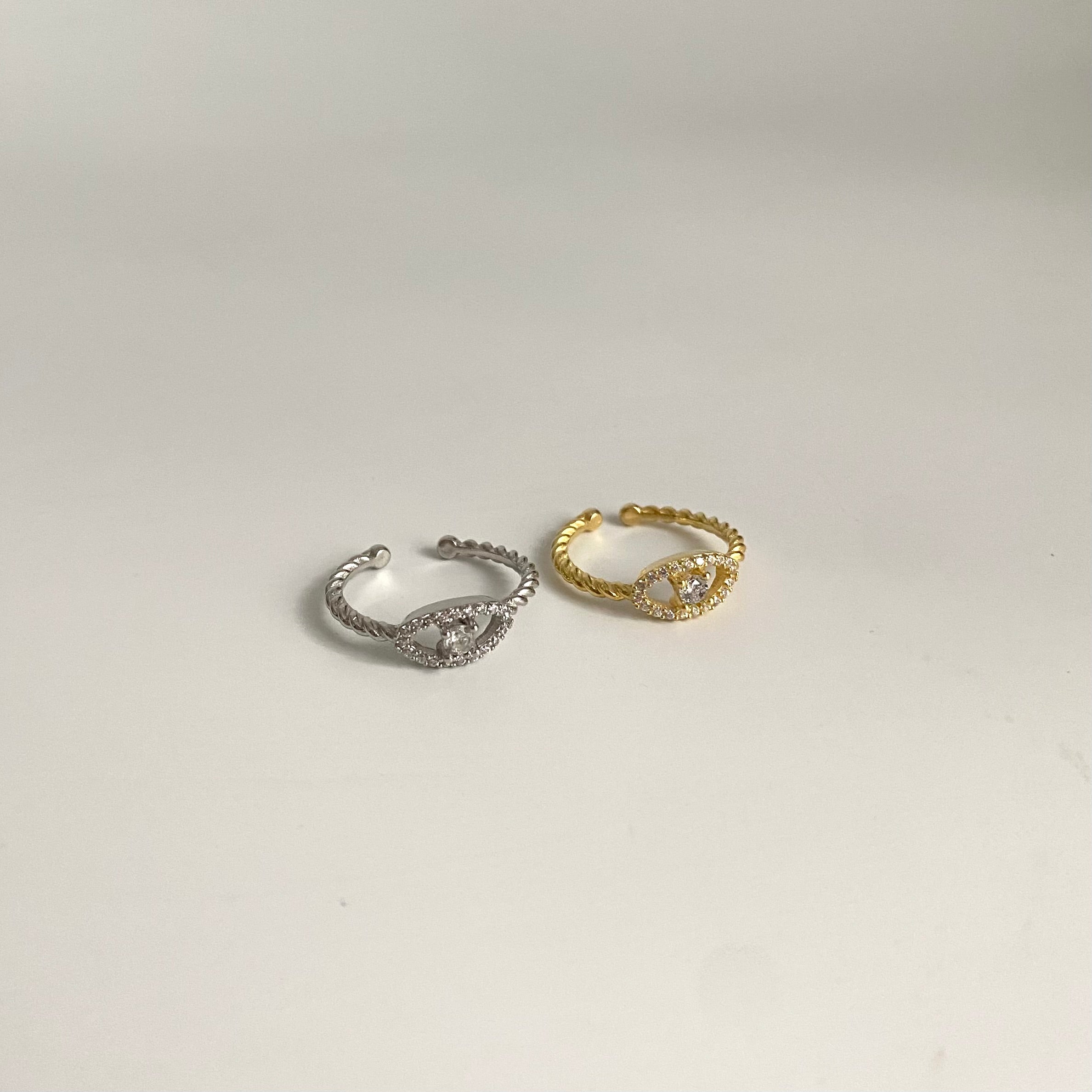 925 Ayar Gümüş Burgulu Göz Yüzük