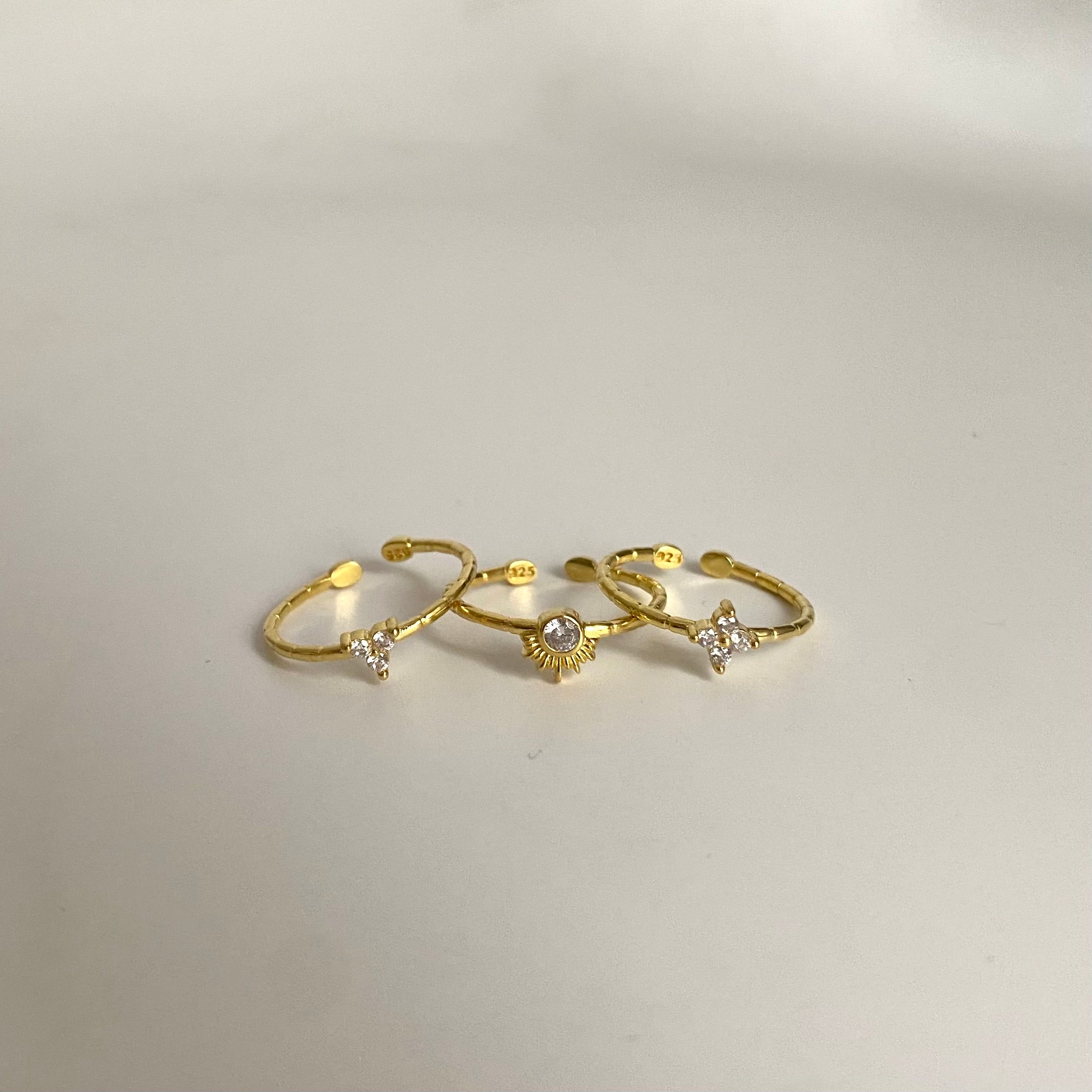 925 Gümüş Minimal Taşlı Yüzük (tek adet)