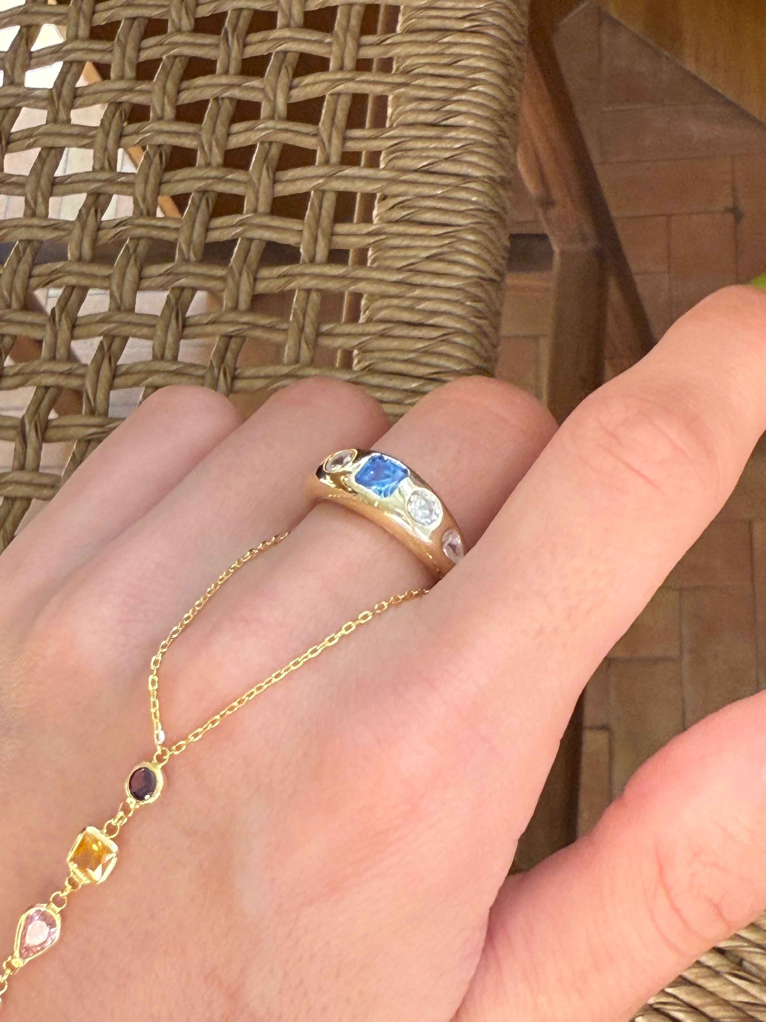 925 Gümüş Bombe Renkli Yüzük