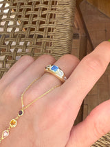 925 Gümüş Bombe Renkli Yüzük