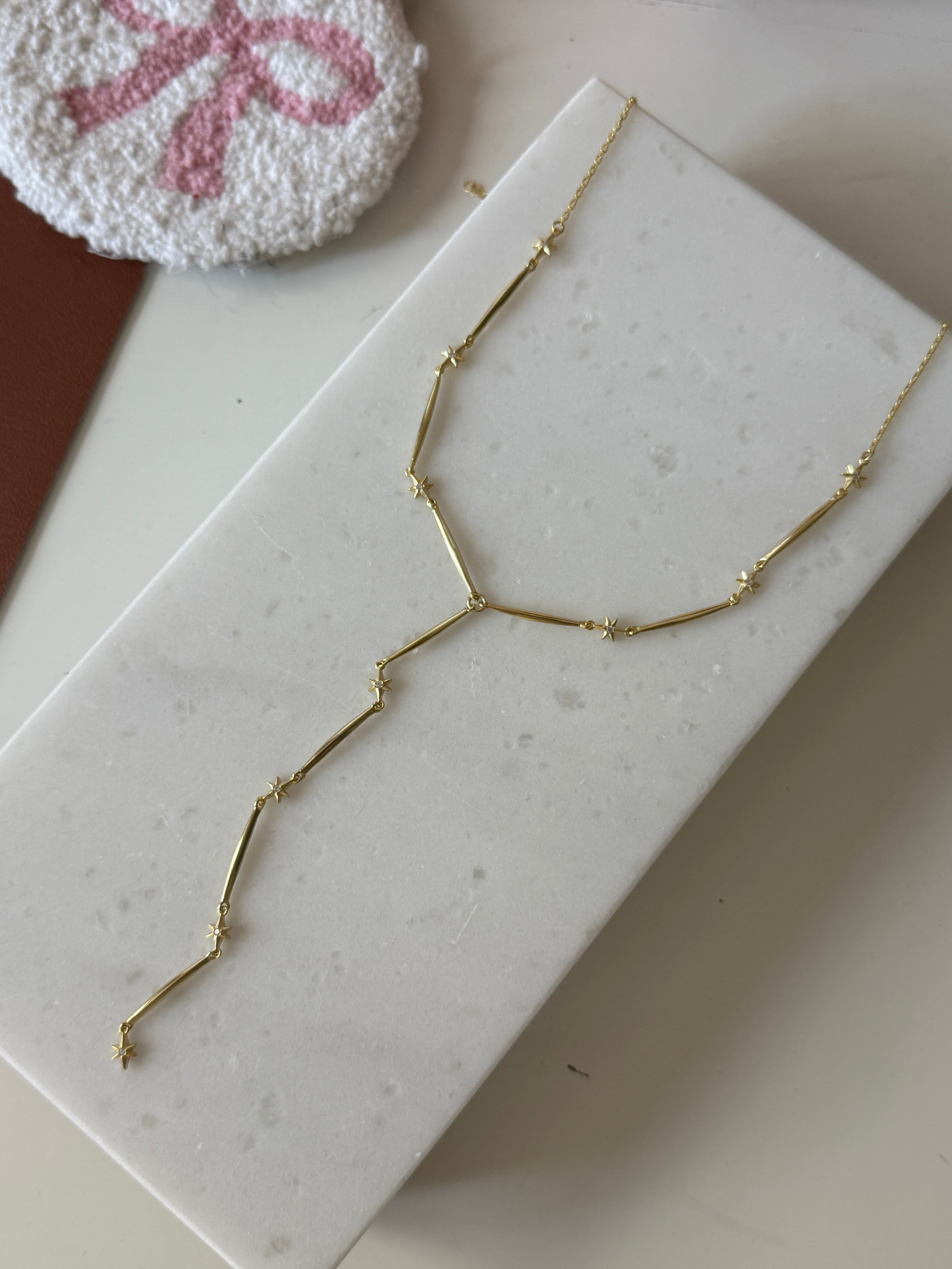 925 Gümüş Yıldız Çubuk Y Kolye