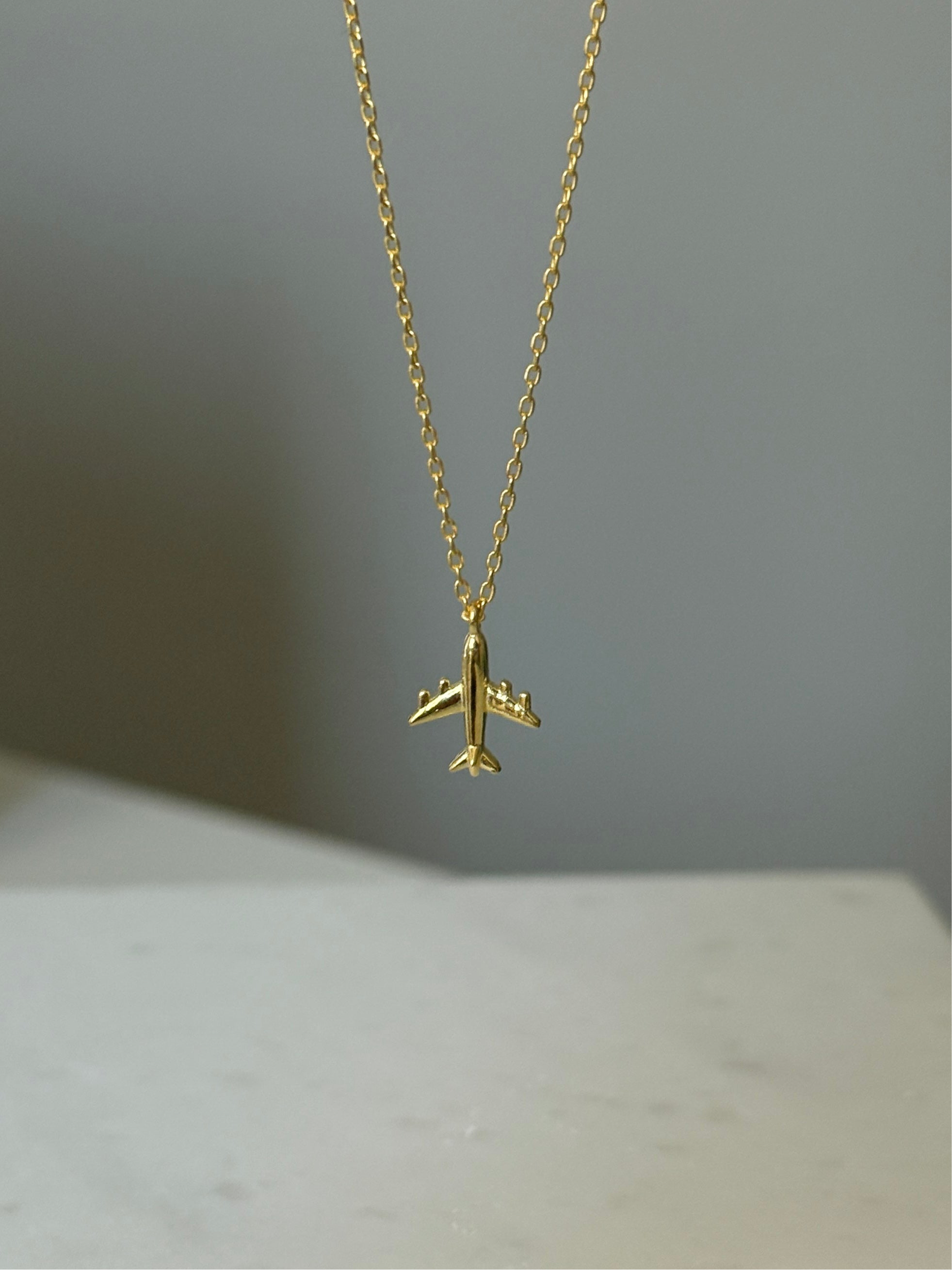 925 Gümüş Mini Uçak Kolye