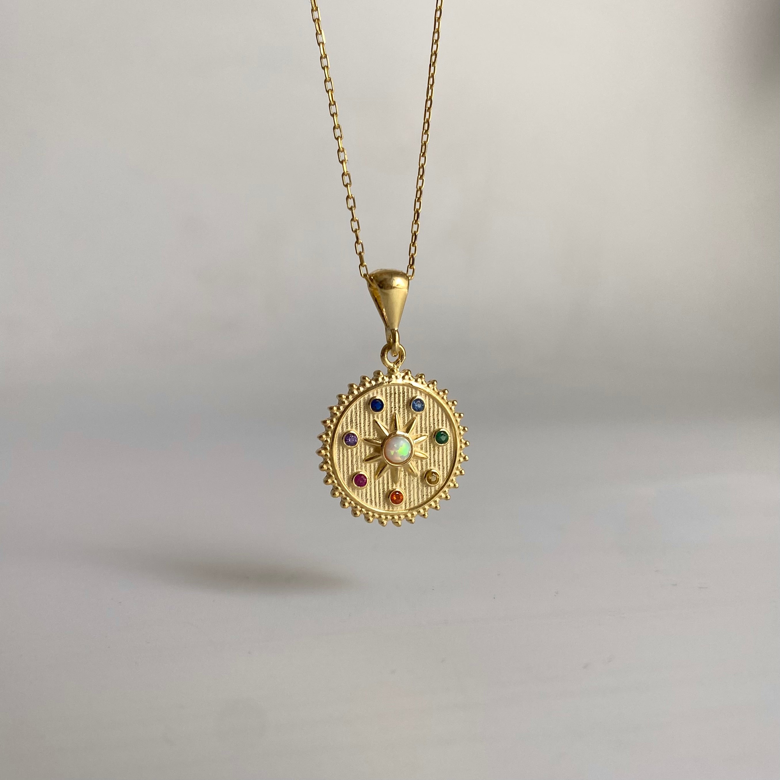 925 Gümüş Çakra Opal Kolye