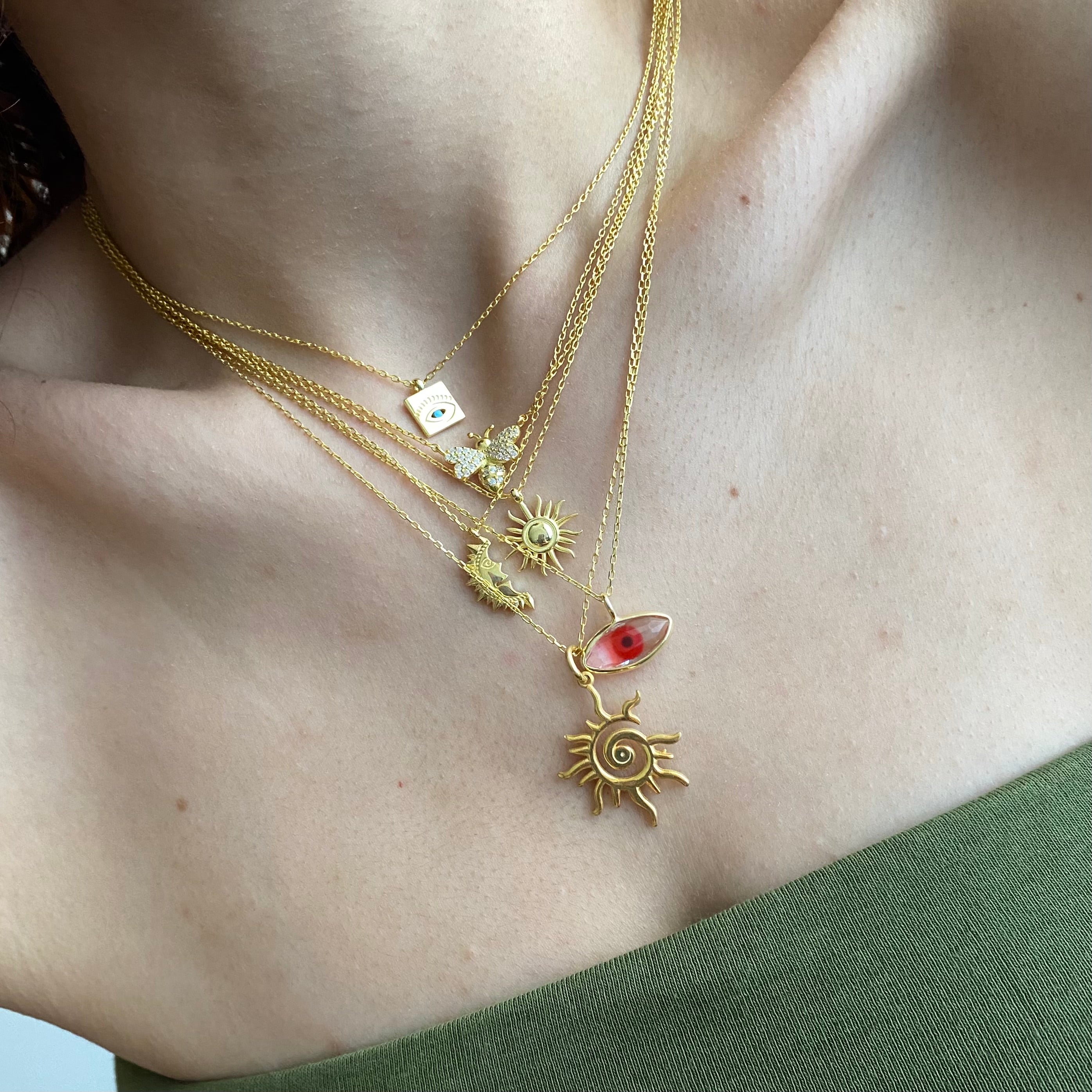 925 Gümüş Güneş Kolye