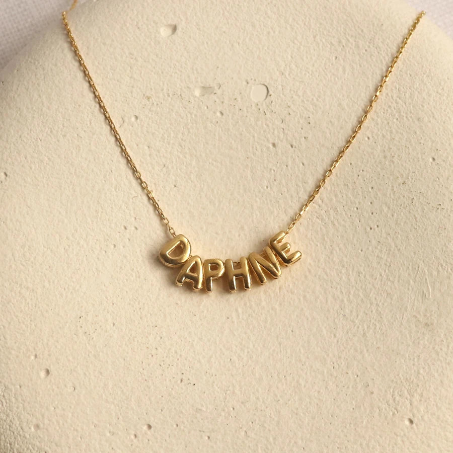 925 Gümüş Bubble İsim Kolye