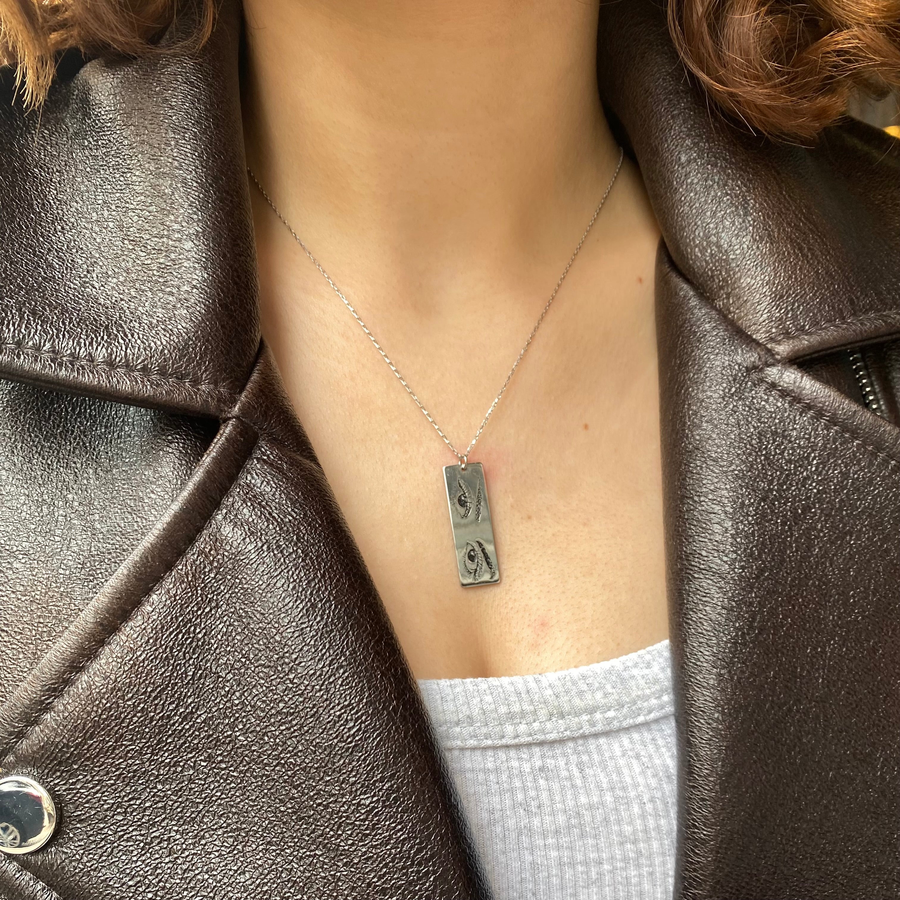 925 Gümüş Kişiye Özel Göz Çizim Kolye