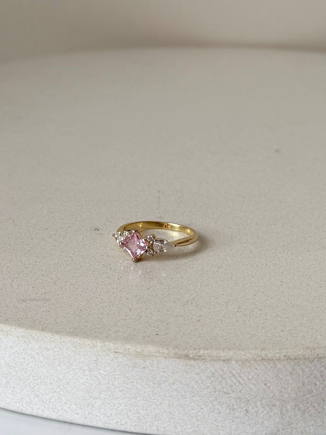 925 | Toz Pembe Tektaş Yüzük