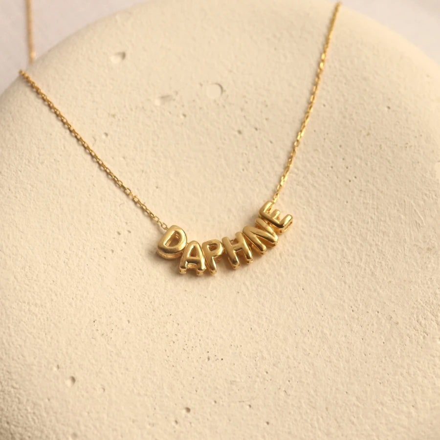 925 Gümüş Bubble İsim Kolye