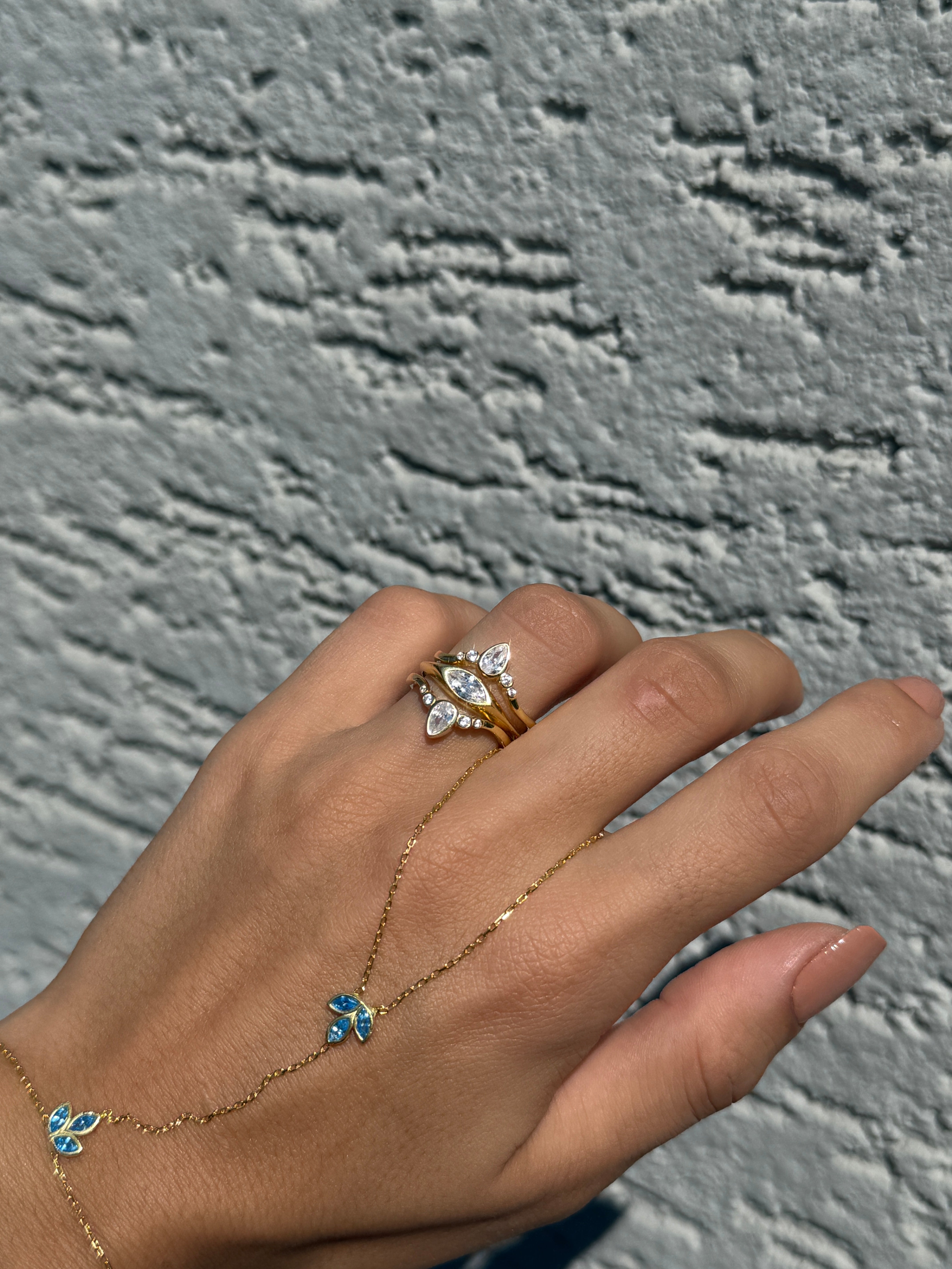 925 | Damla Taş Kombin Yüzüğü