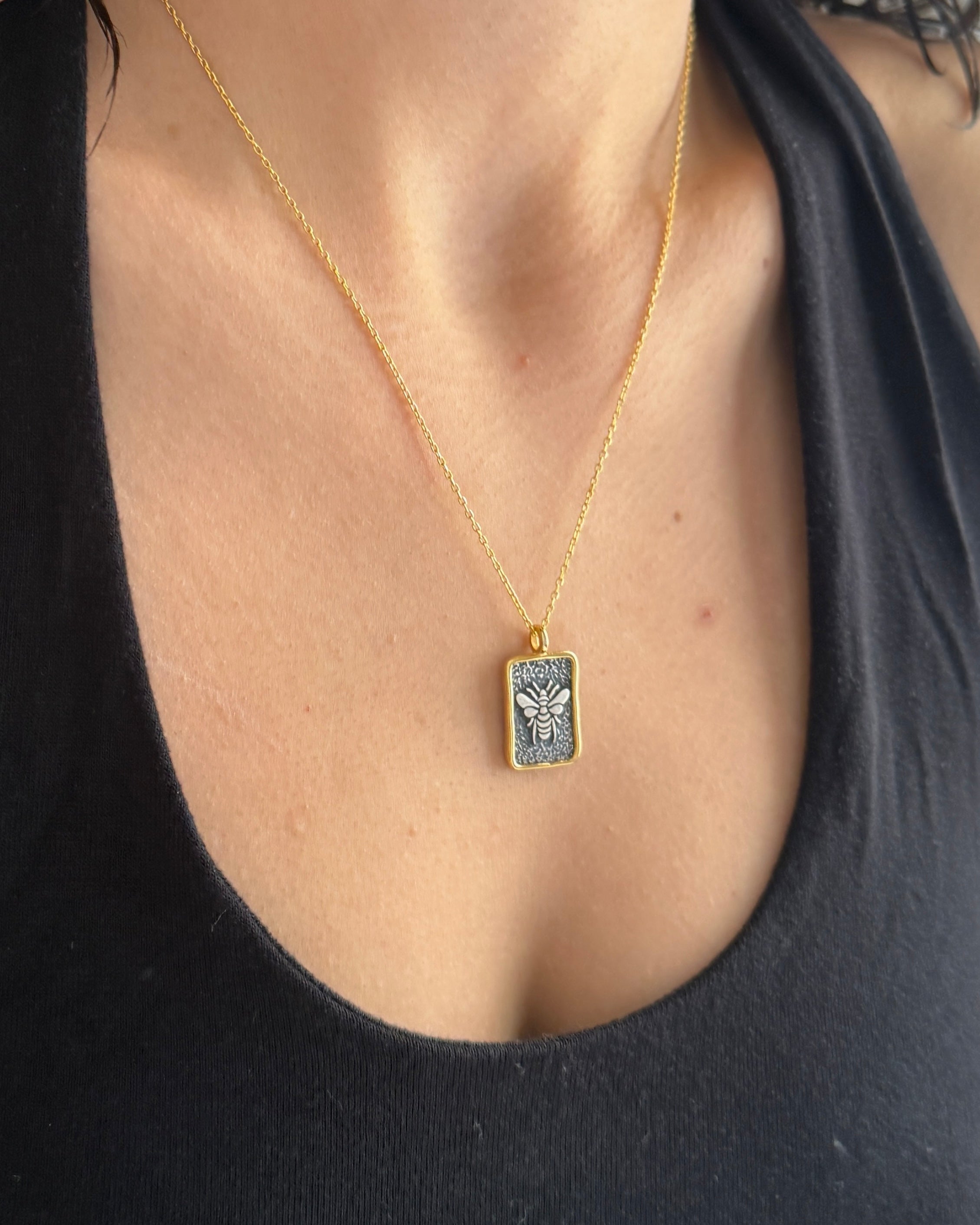 925 | Antik Arı Kolye Oksit Renk