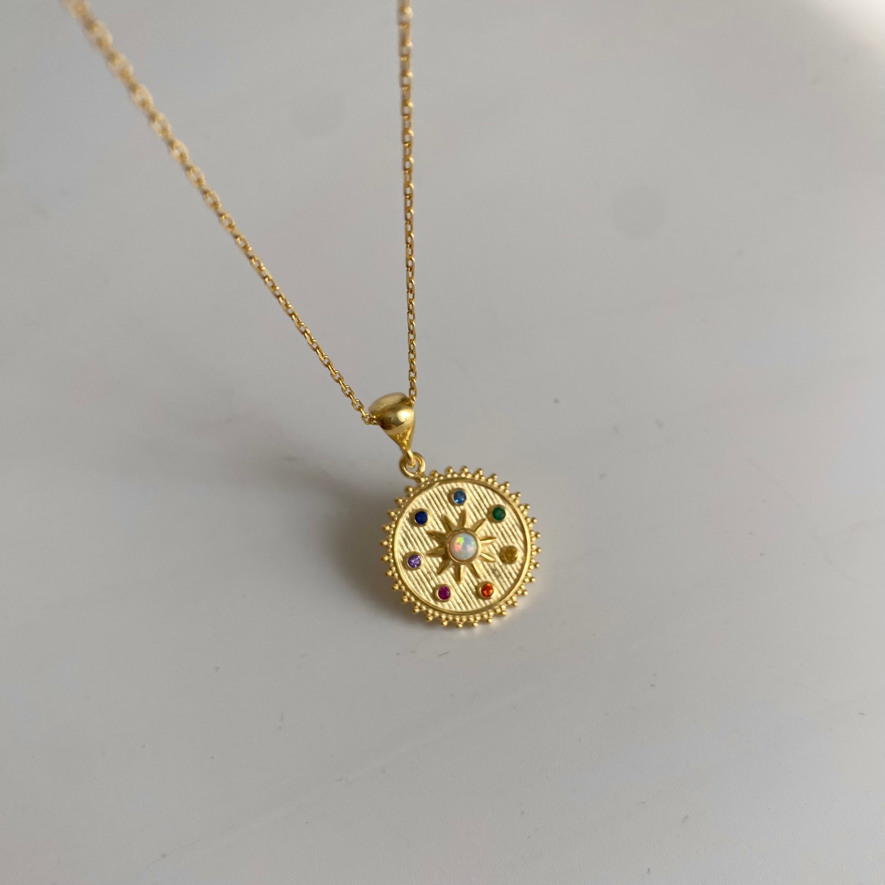 925 Gümüş Çakra Opal Kolye