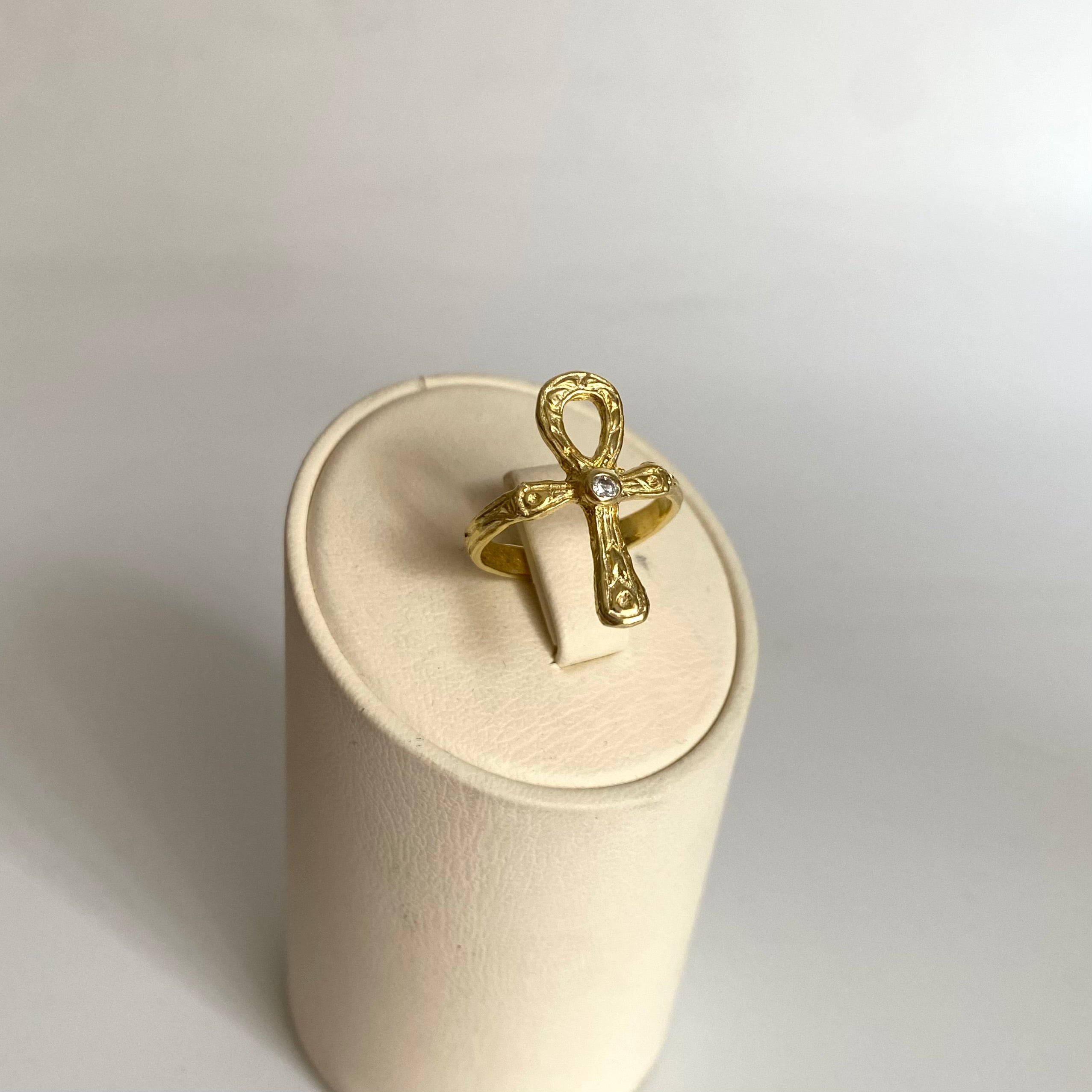 925 Gümüş Antik Ankh Yüzük