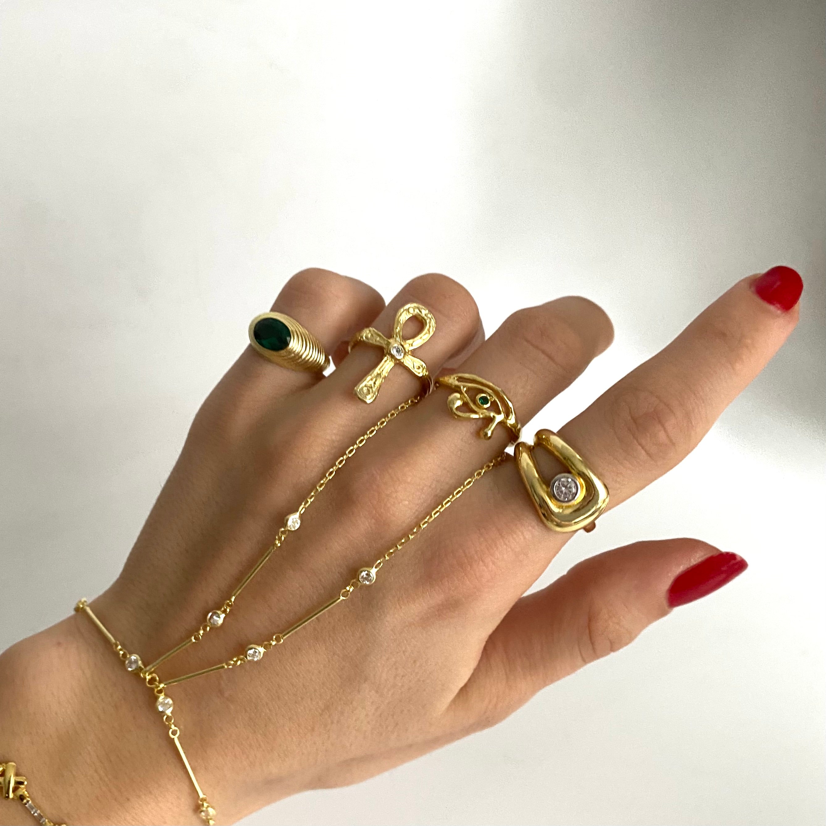 925 Gümüş Antik Ankh Yüzük