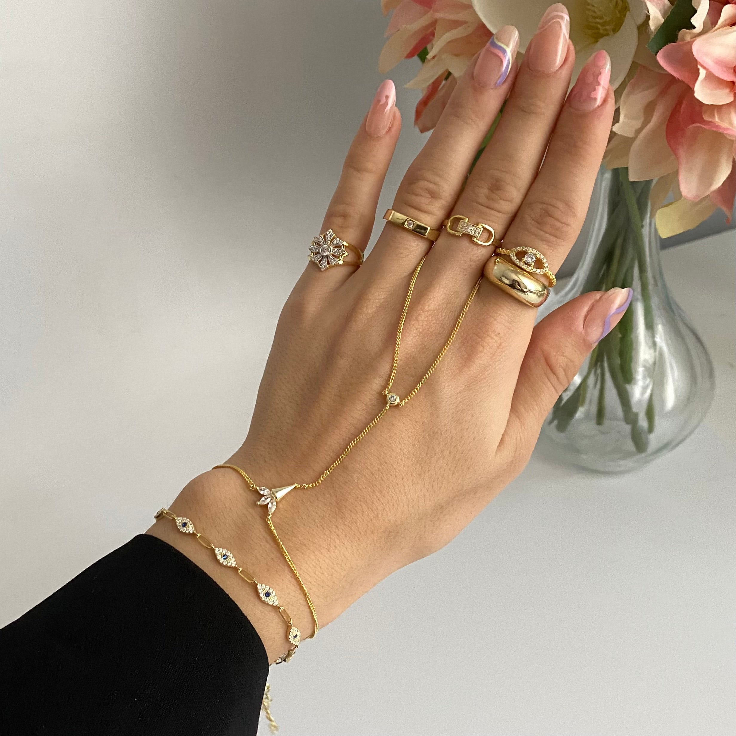 925 Ayar Gümüş Burgulu Göz Yüzük