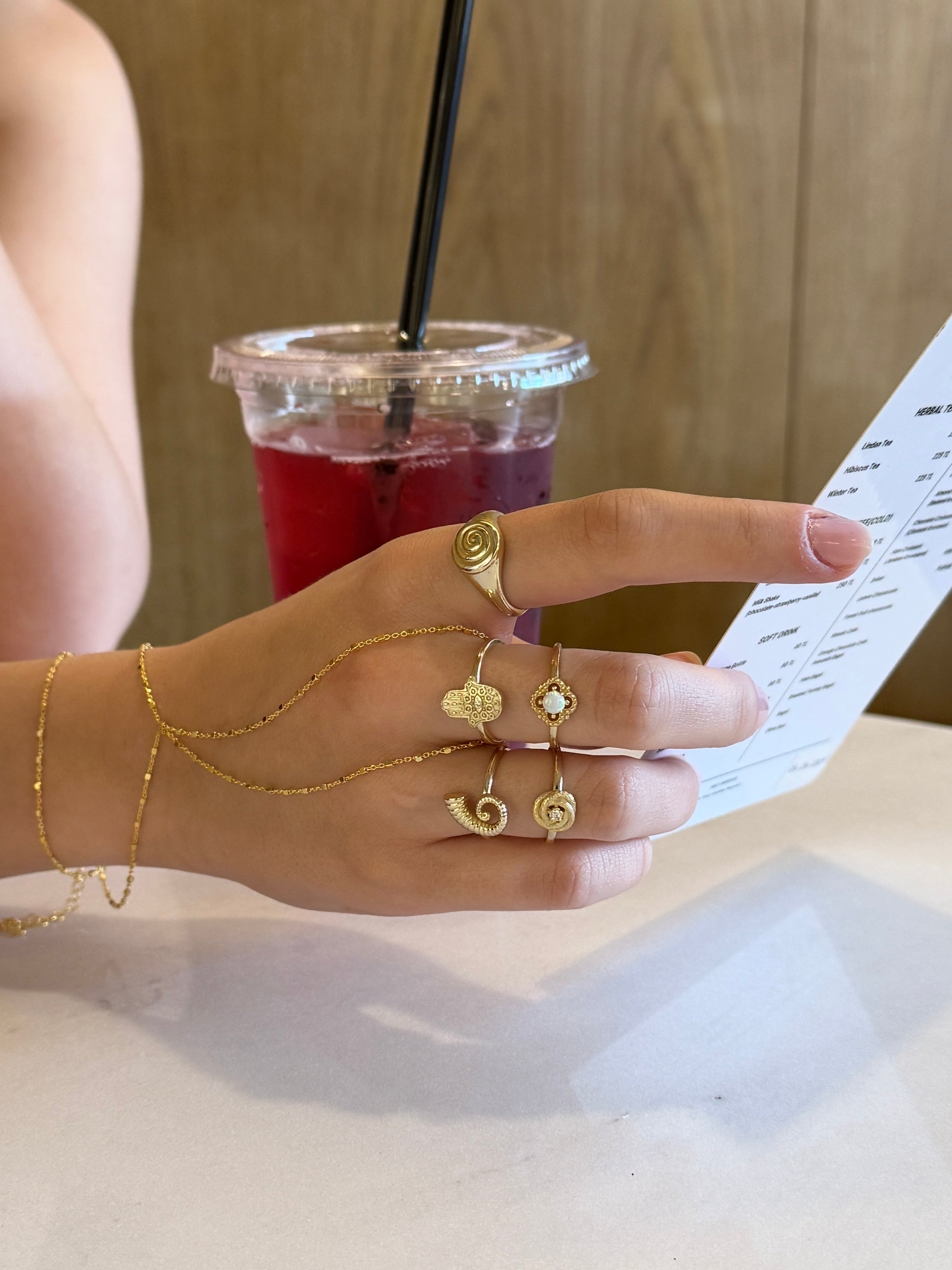 925 Gümüş Etnik Hamsa Yüzük